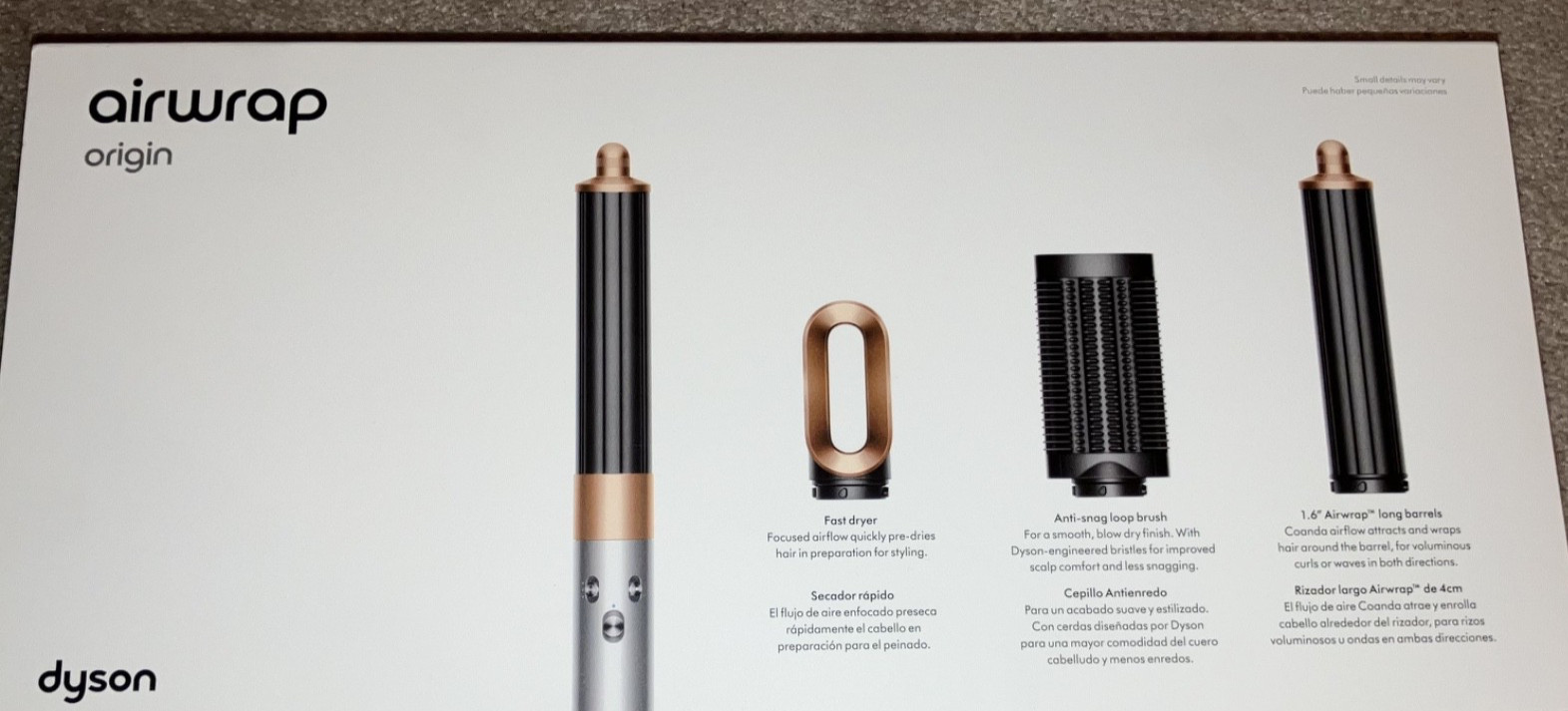 Brand New Dyson Airwrap Origin Multi Styler & Dryer- Nickel/Copper + attachments
