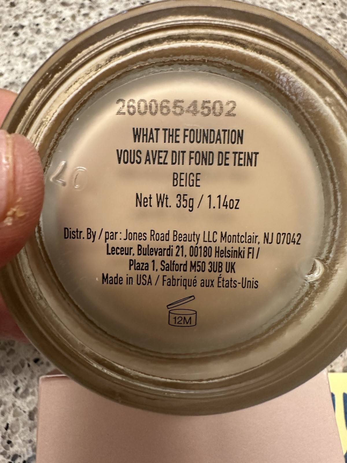 Jones Road Bobbi Brown What The Foundation BEIGE 1.14oz/35g FULL SZ NEW BOX $46