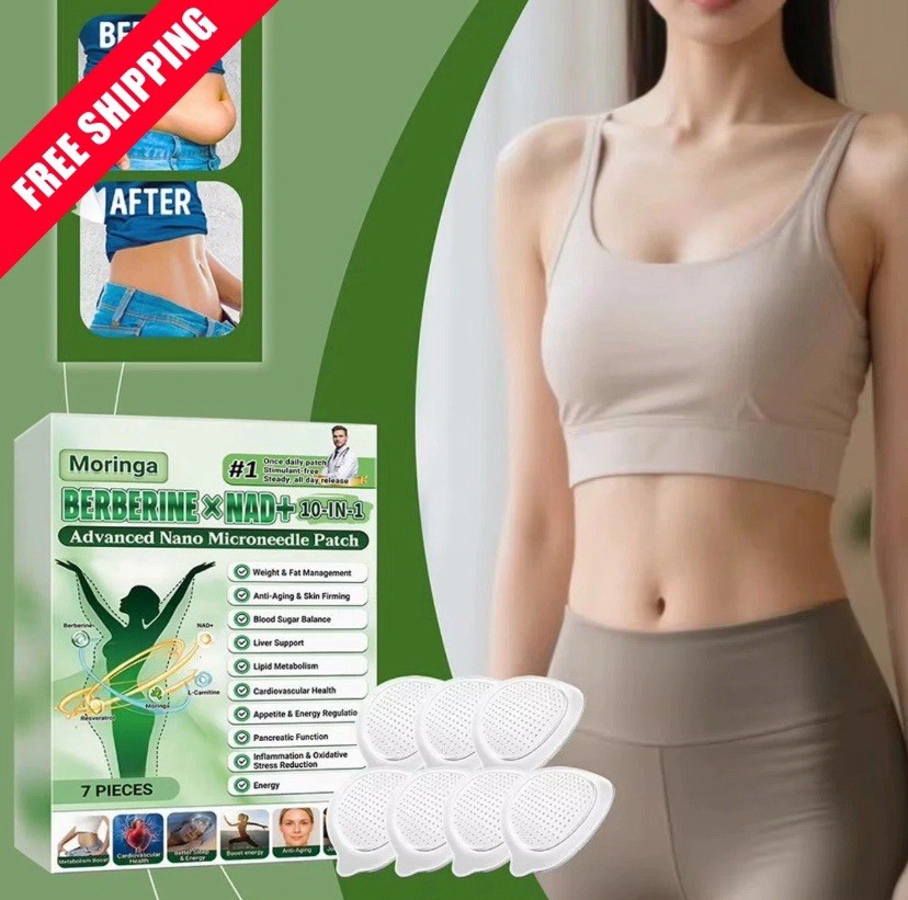 10-in-1 Moringa Berberine Weight Loss Patch Nano Microneedle Slimming 7pcs