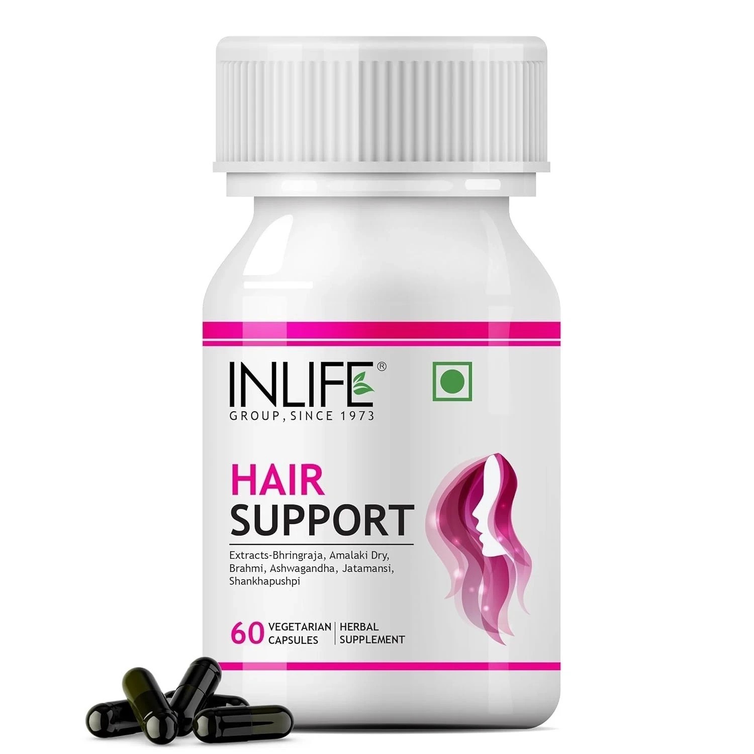 INLINIFE Biotin Supplement for Hair | Sesbania, Bamboo Shoot – 60 Vegetarian Cap