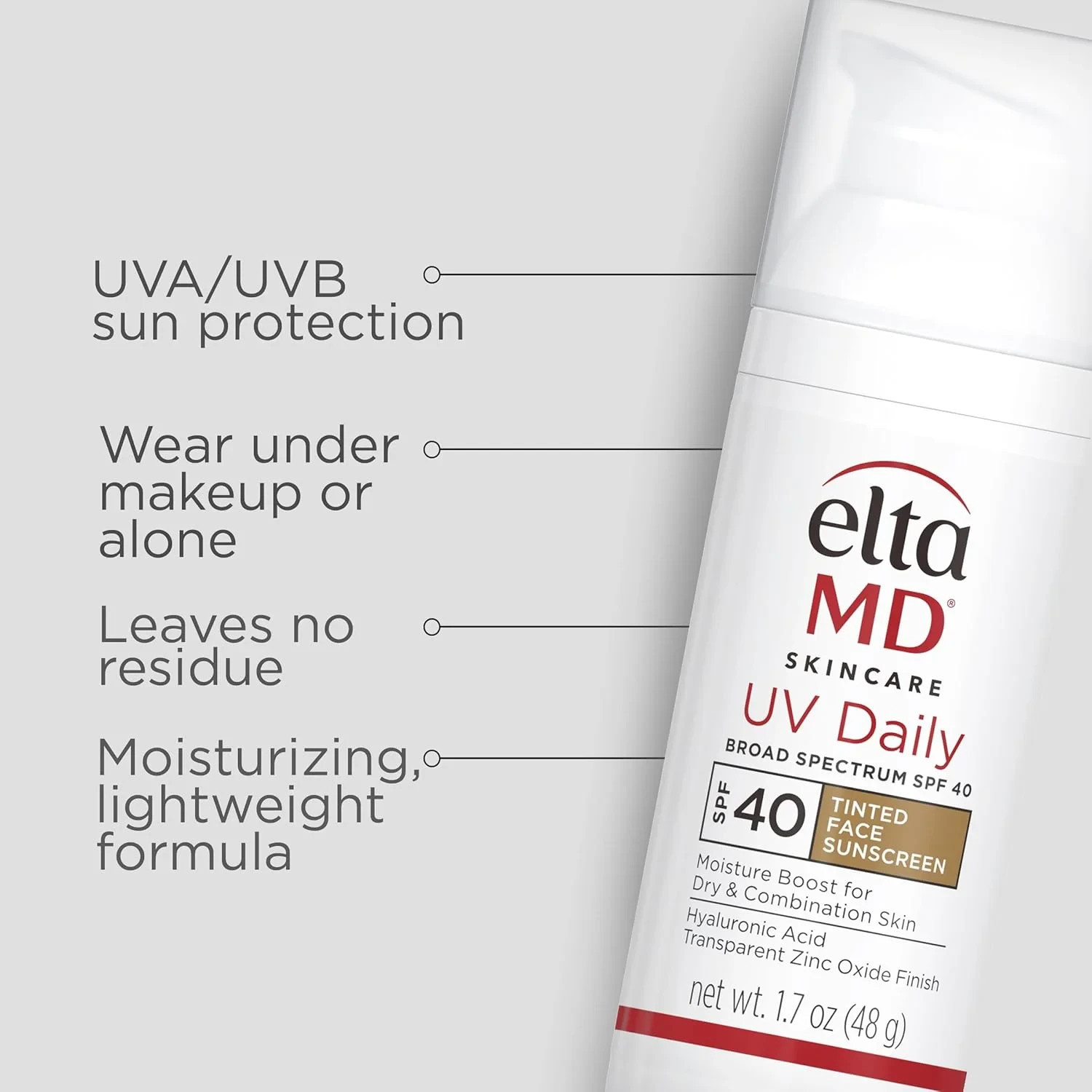 Elta MD UV Clear TINTED Face Sunscreen SPF 46 | Oil-free 1.7oz Pump