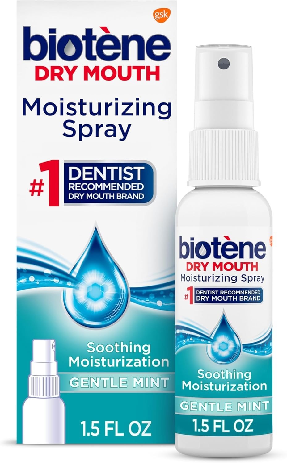 Biotene Dry Mouth Moisturizing Spray Gentle Mint 1.5 fl. oz Each (Pack of 3)