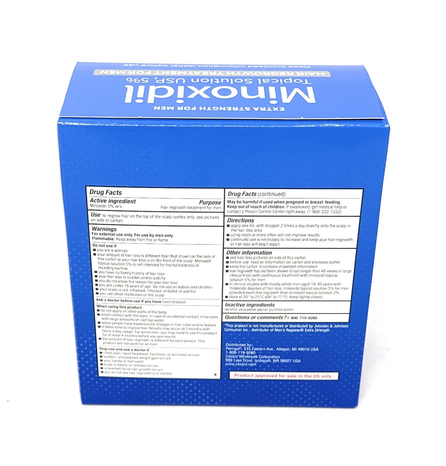 Kirkland Signature Minoxidil 5% Extra Strength Men Hair Regrowth Original