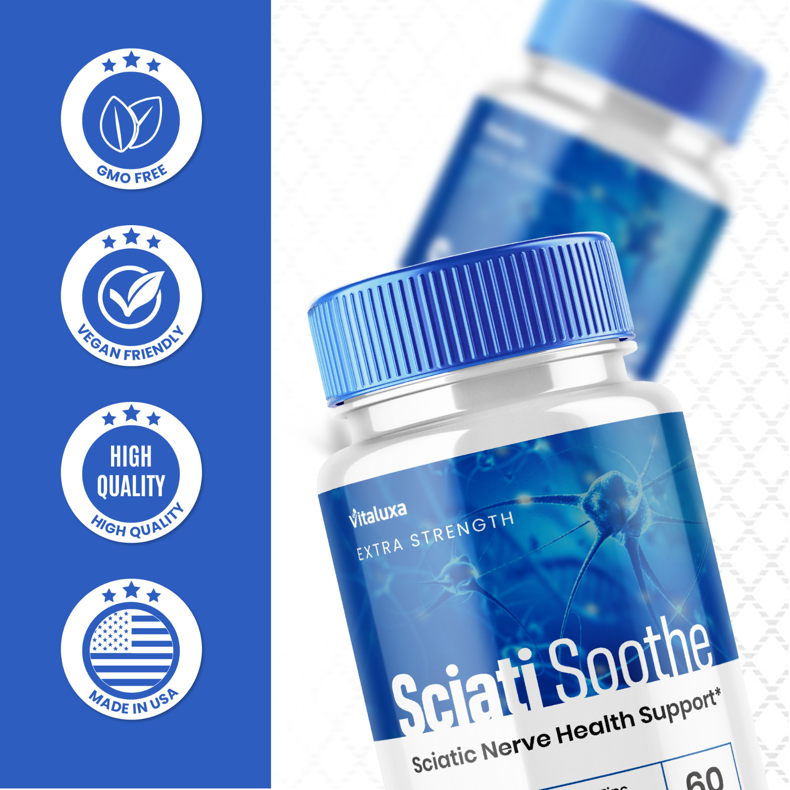 (5 Pack) SciatiSoothe for Sciatica Capsules, Sciati Soothe Nerve (300 Capsules)