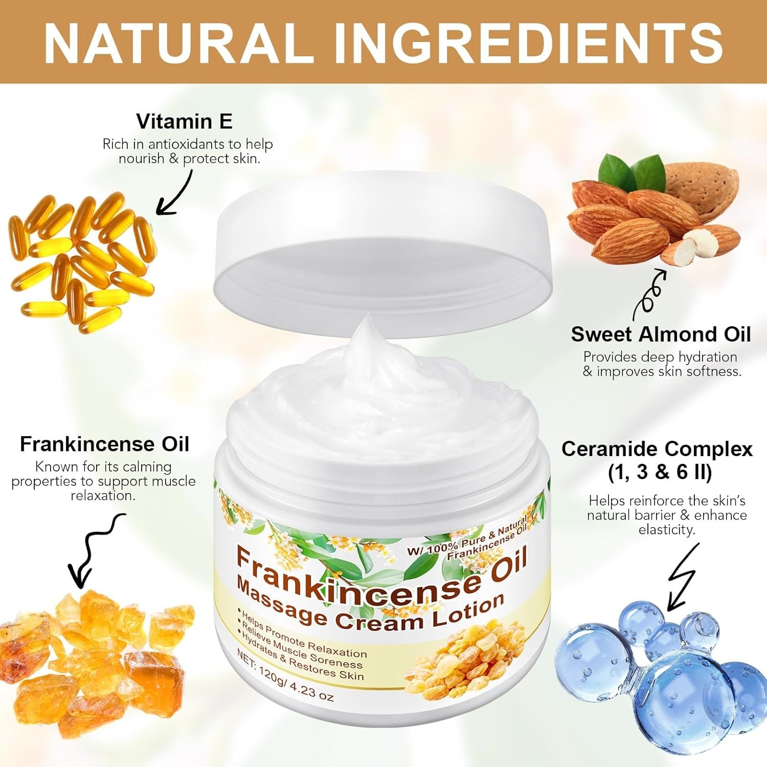 Vitality Frankincense Balm 4.23 Fl.Oz, Deep Moisturizing Frankincense Cream