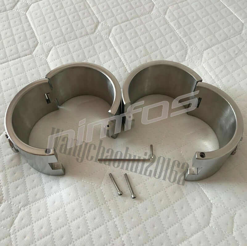 Stainless Steel Heavy 6CM High Restraints Ankle-Leg Cuffs Anklets Shackle Fetter