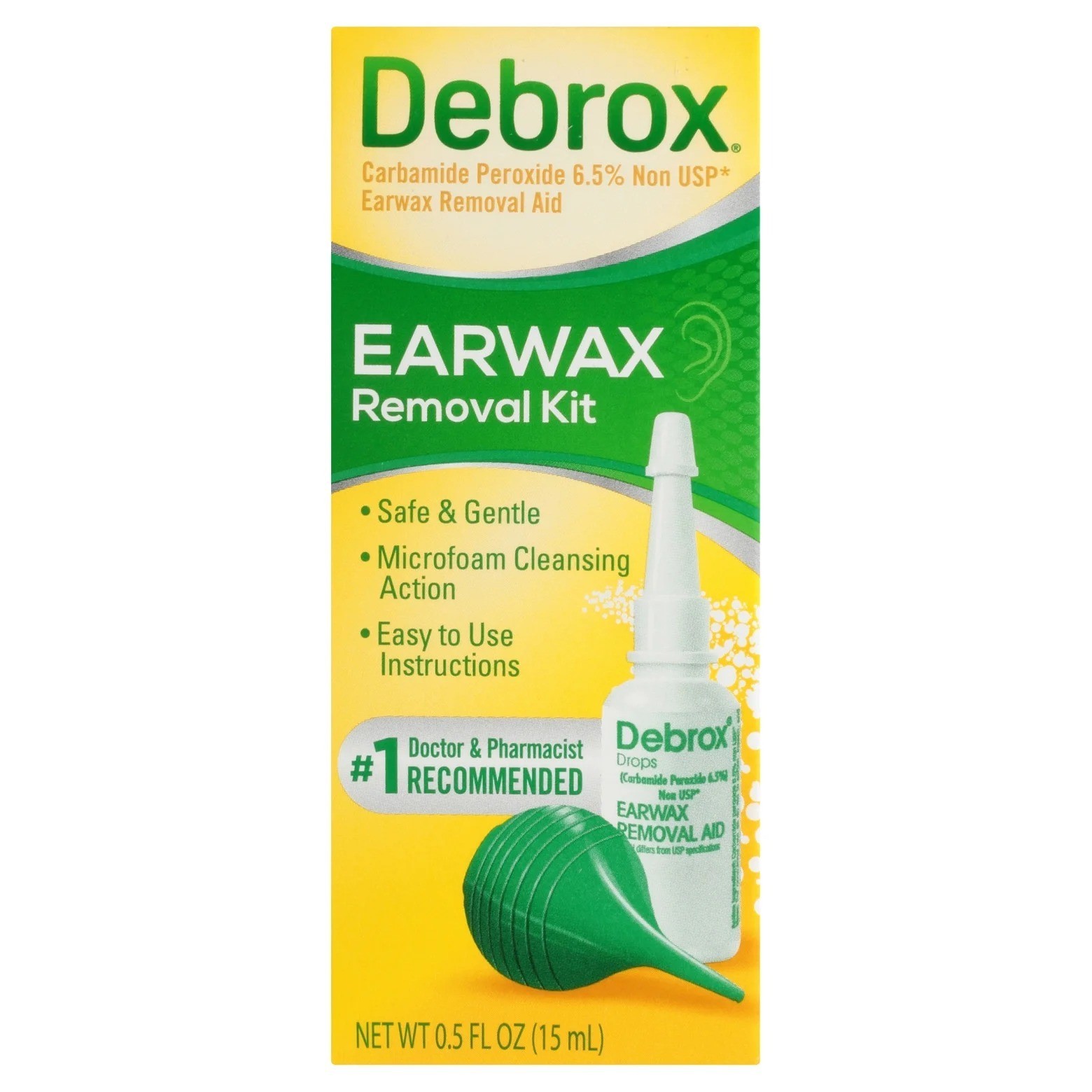 Debrox Ear Wax Removal Kit – Includes Bulb Syringe and 0.5 Fl Oz Removal Drops