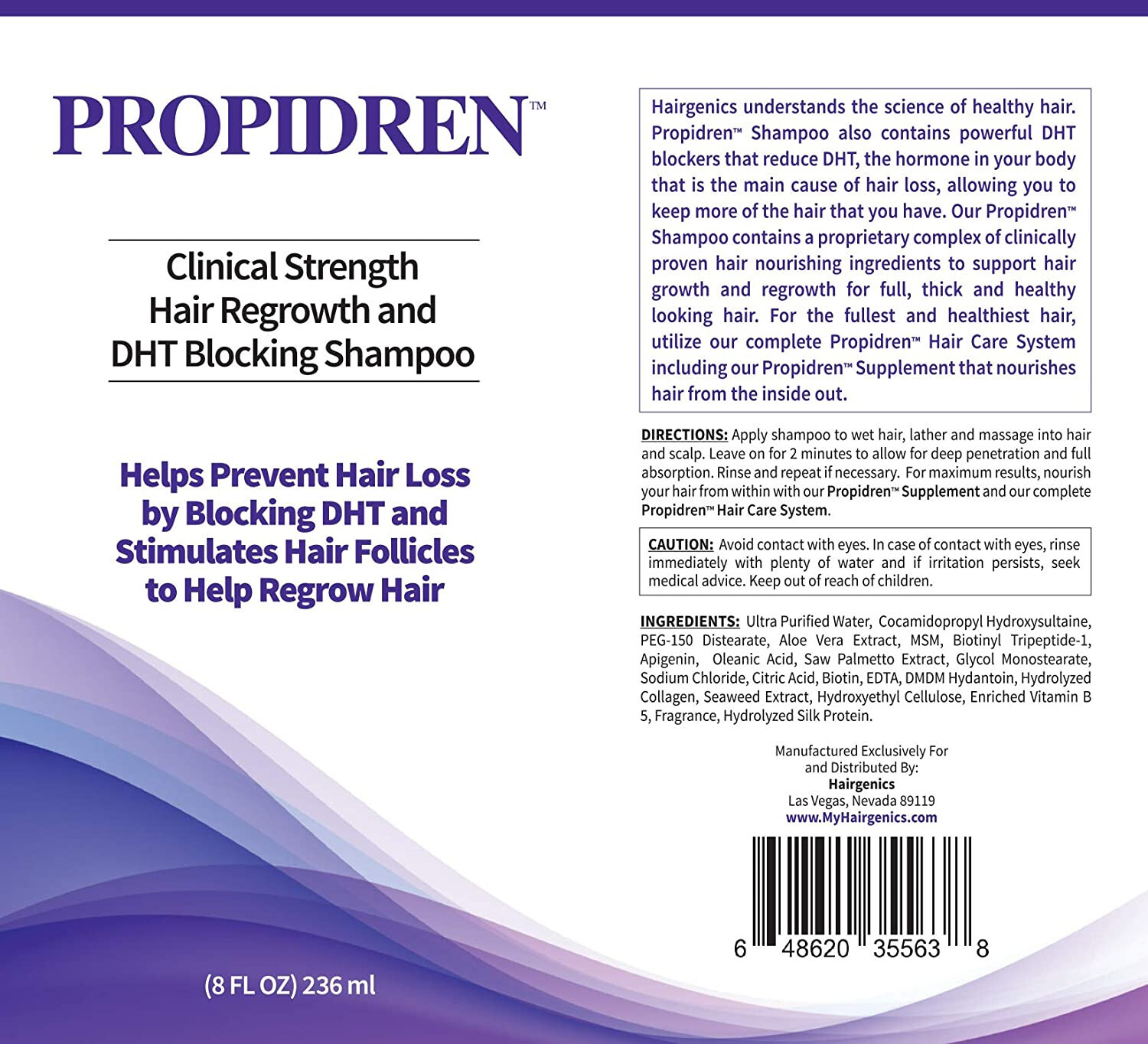 Hairgenics Propidren Hair Growth Shampoo for Thinning and Balding Hair