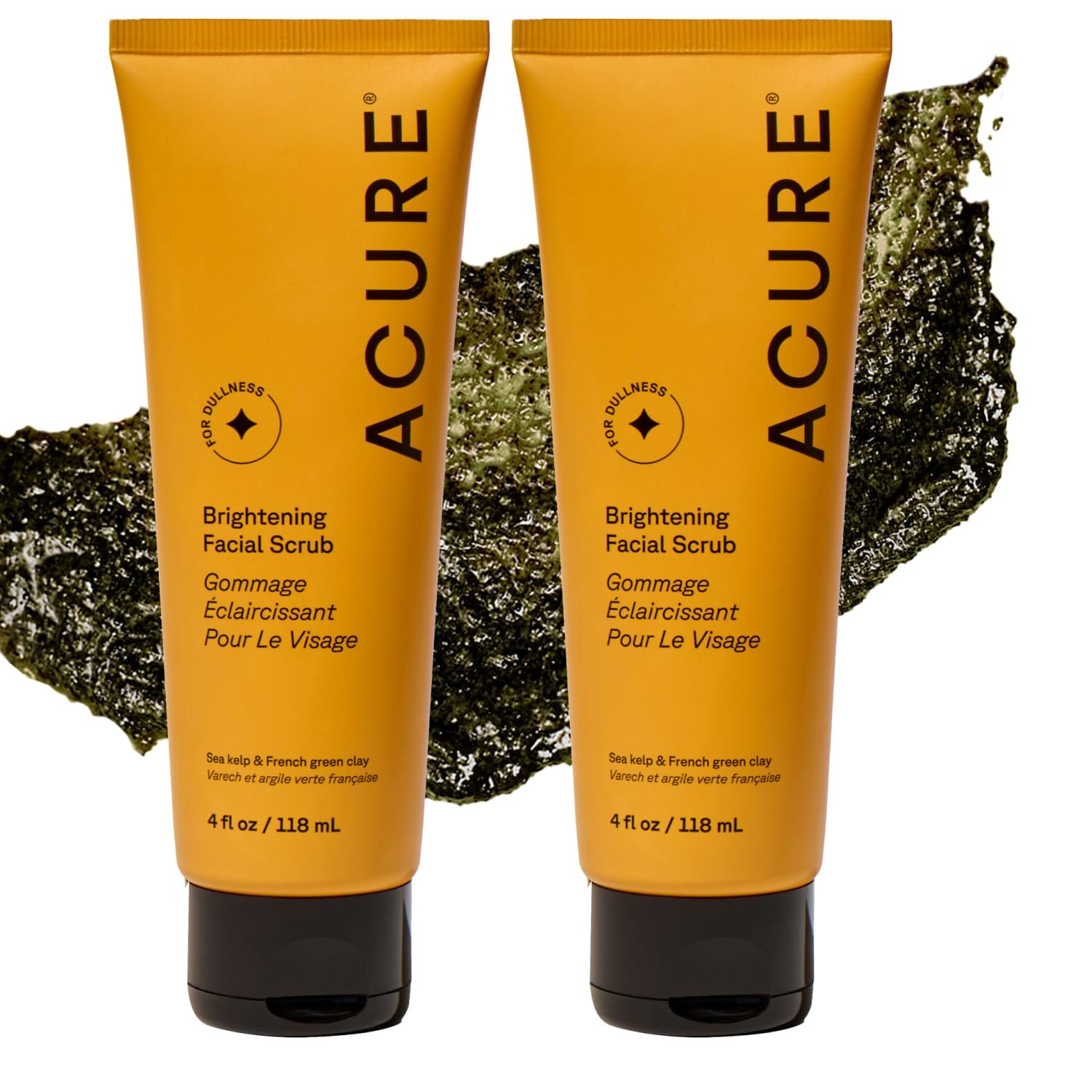 Acure Brightening Facial Scrub – Exfoliating 4 Fl Oz (Pack of 2), No Color