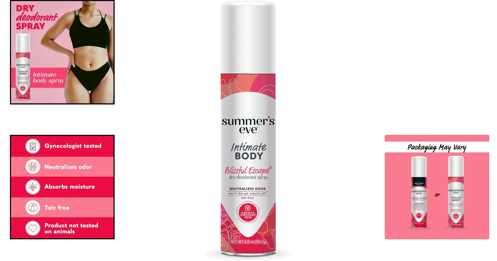 Refreshing Women’s Feminine Spray – Blissful Escape, 2 oz, Hypoallergenic