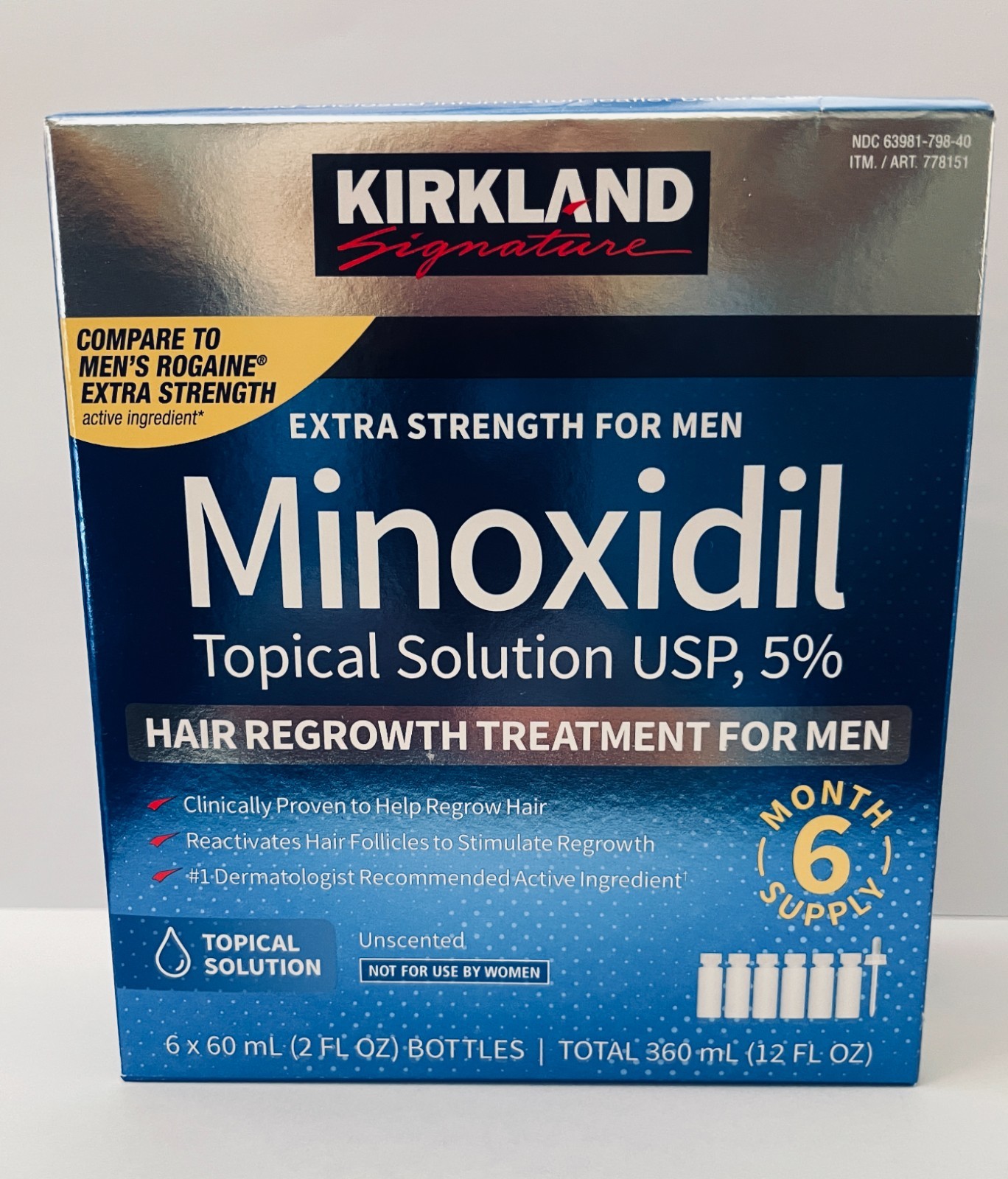 KIRKLAND 5% Minoxidil 72 Months Men’s Hair Loss Grow Extra Strength EXP: 12/2026