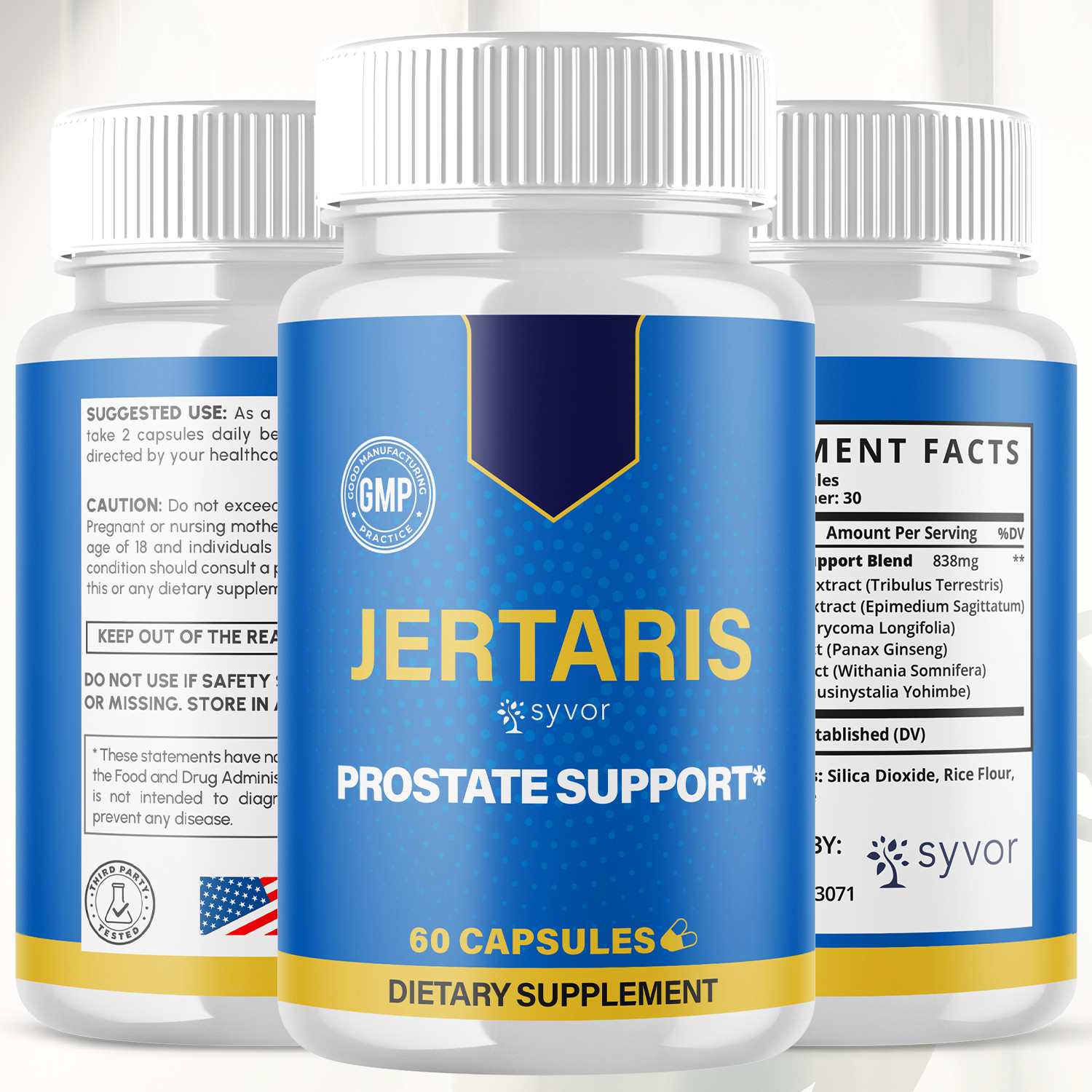 (3 Pack) Jertaris Pills Advanced Prostate & Bladder Support Formula 180 Capsules