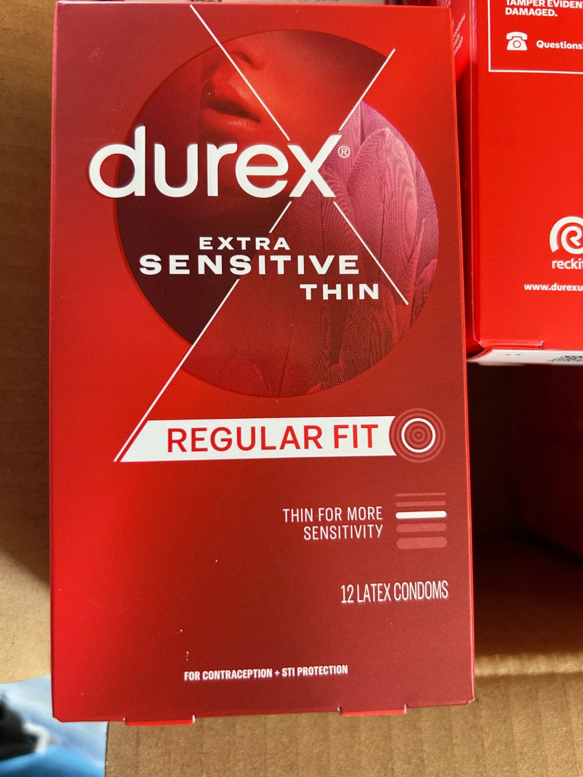 12x Durex EXtra Sensitive Thin Condoms regular fit latex EXP 6/2029 rubber New