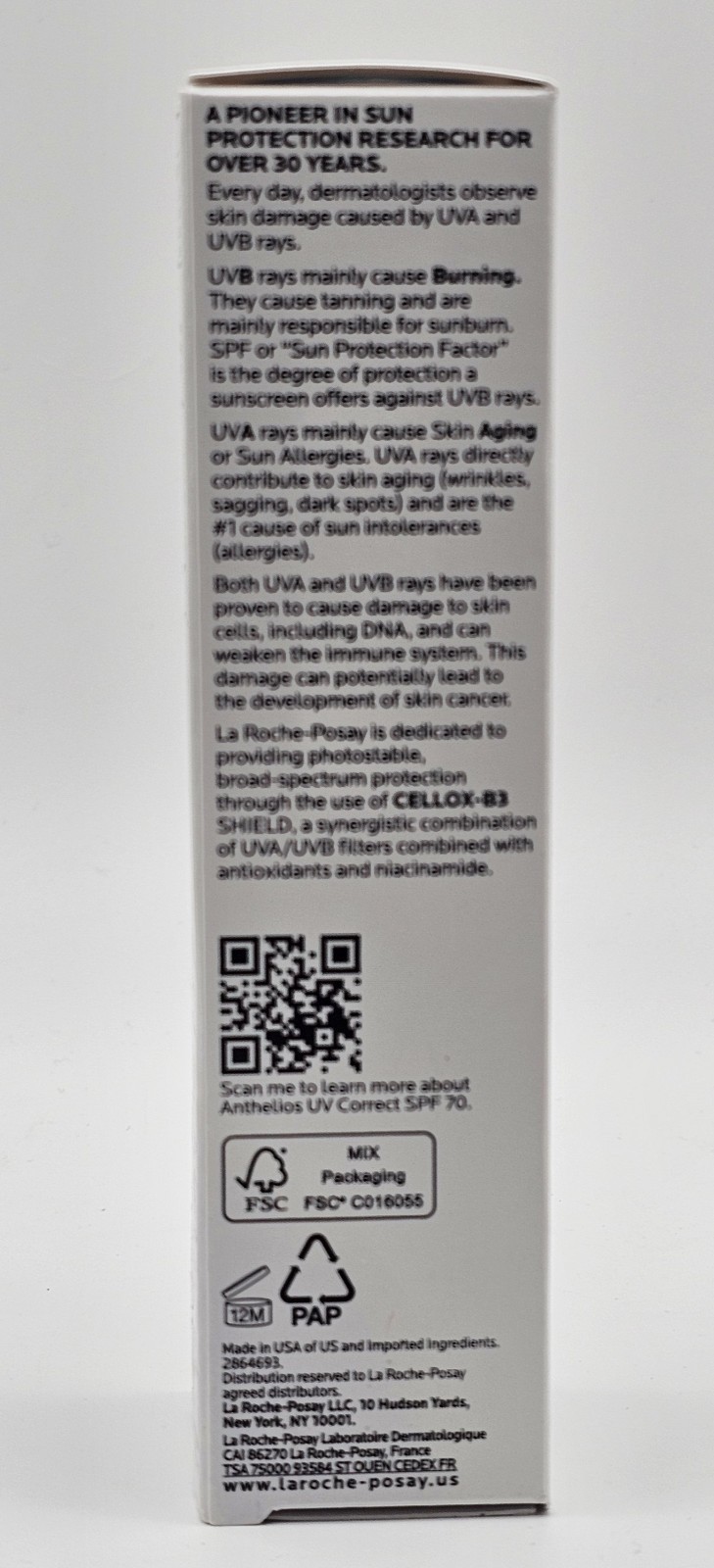 LA ROCHE-POSAY SPF 70 Daily Lotion Sunscreen Cellox-B3 Shield 1.7 Fl. oz NWB