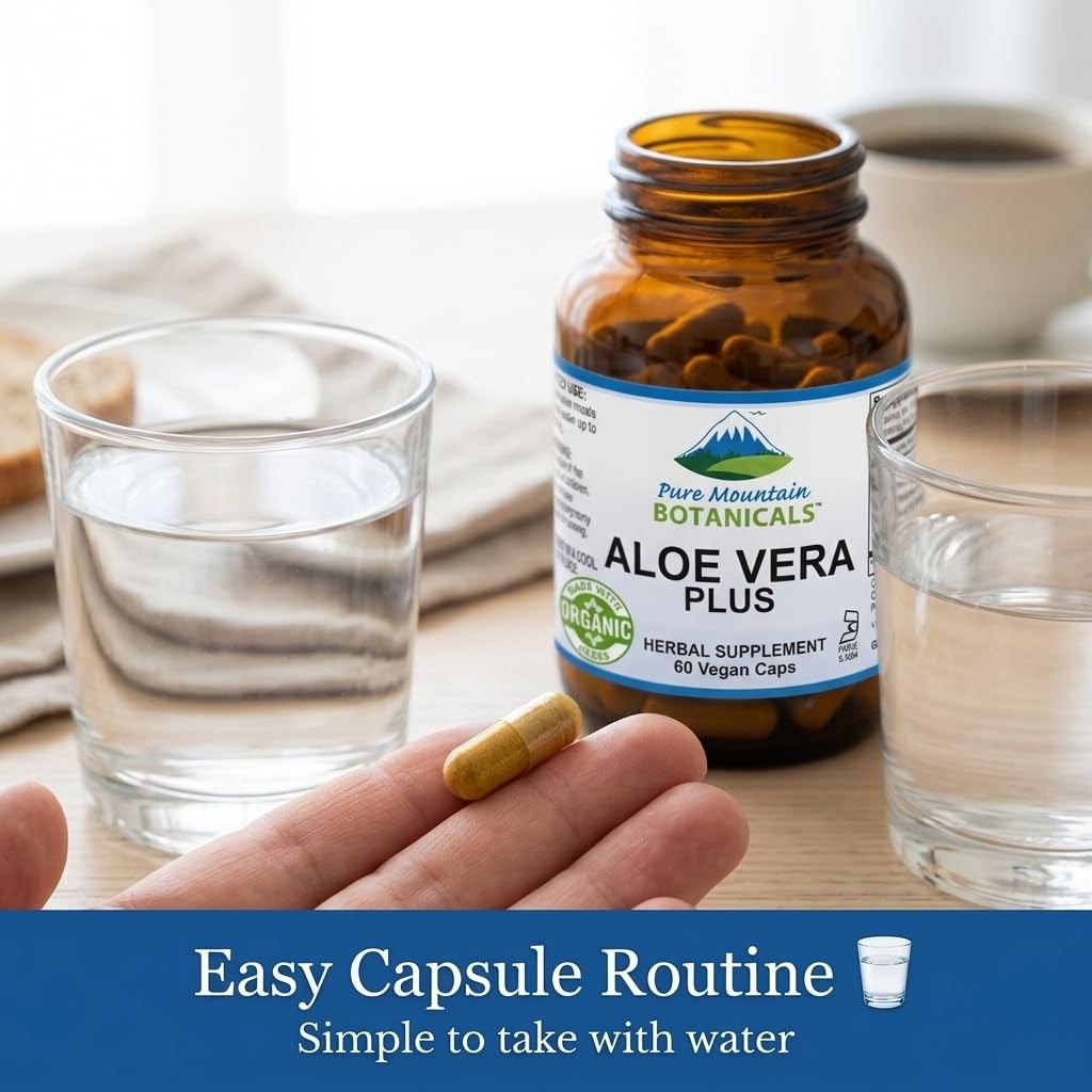 Pure Mountain Aloe Vera Capsules Organic Aloe Vera with Acemannan – Marshmallow