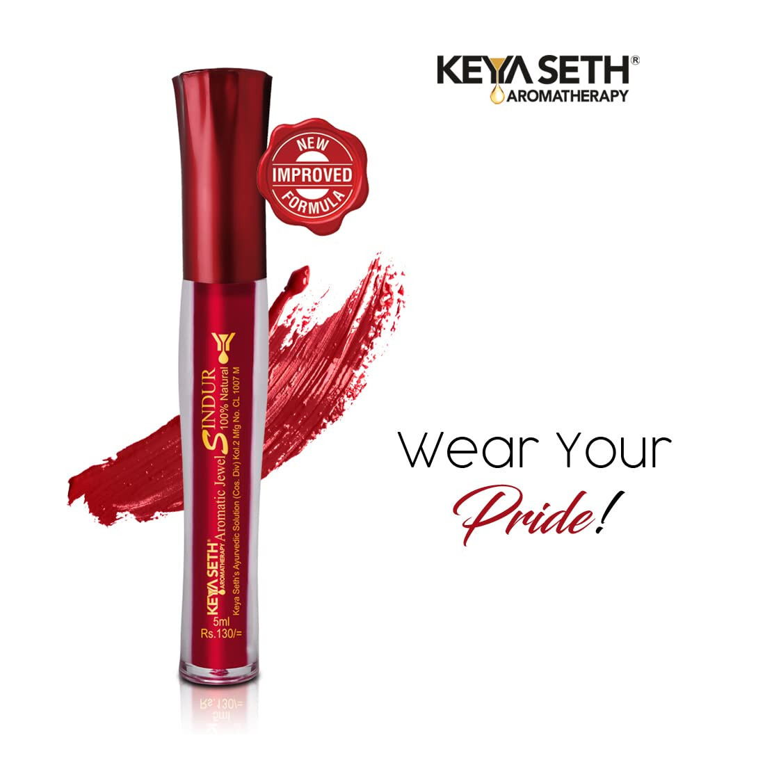 KEYA SETH AROMATHERAPY,Natural Liquid Sindoor Maroon,5ml (Pack of 2)