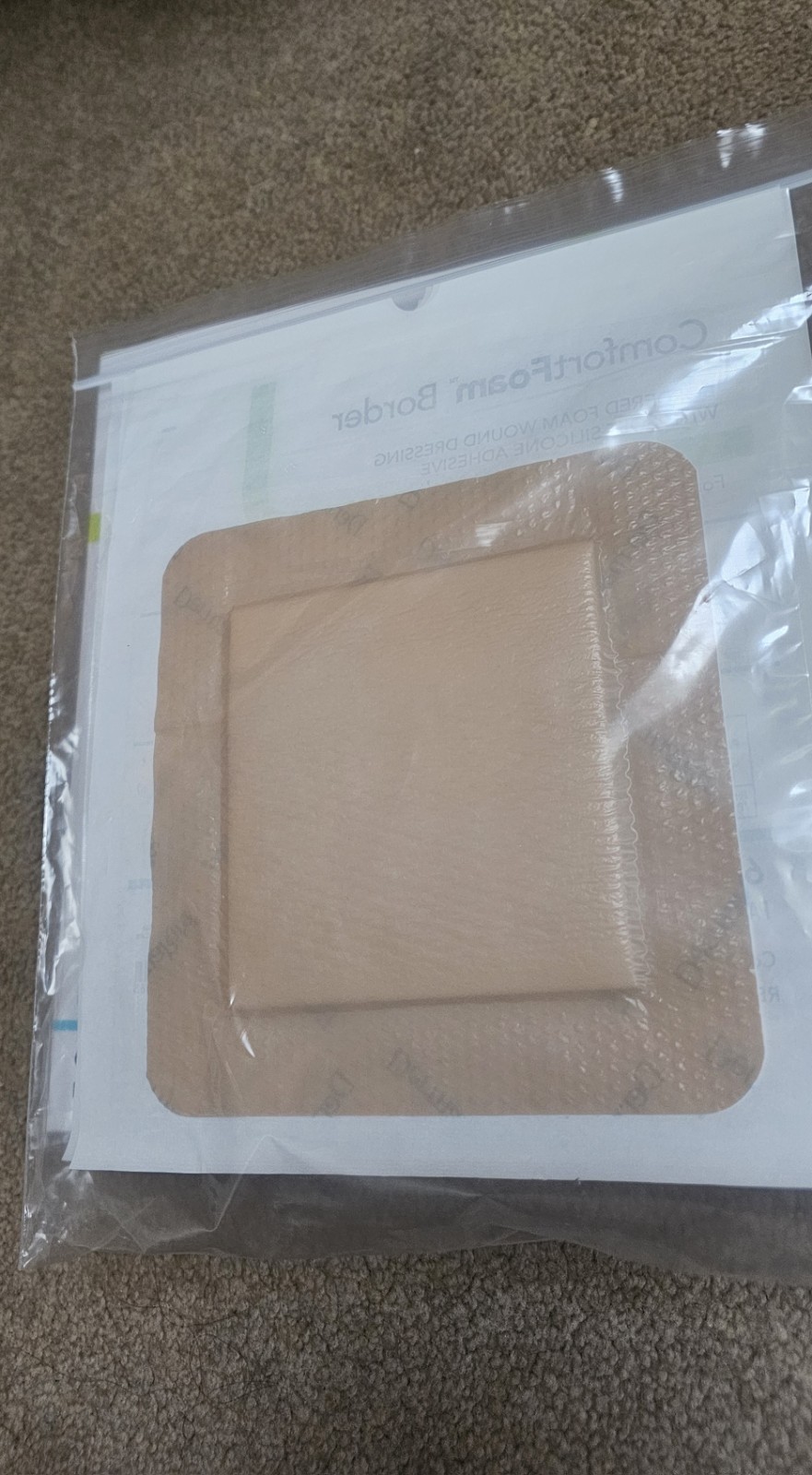 DermaRite 6 x 6 inch ComfortFoam Border Wound Dressing Box of 10 EXP 12/2029