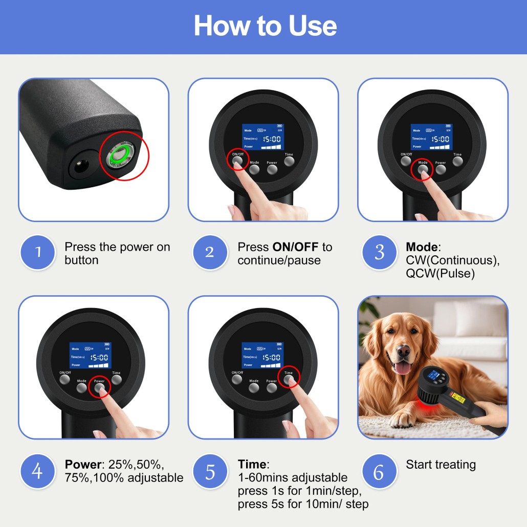 3W Portable LLLT Cold Laser Therapy for Neuropathy Nerve Pain Relief 650nm 808nm