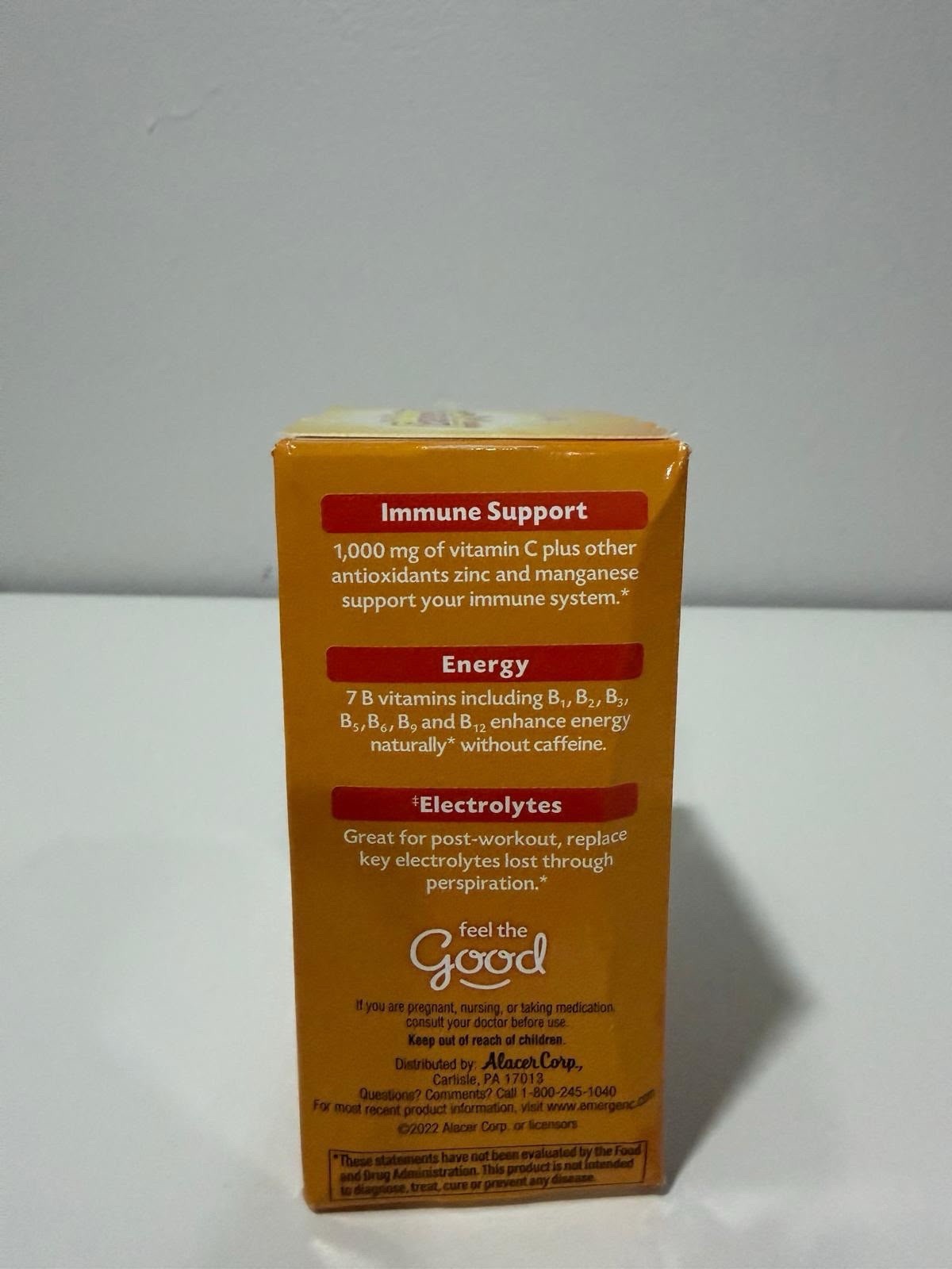 SM Emergen-C 1000 mg Vitamin C Packets Orange Daily Immune Support 10 pieces