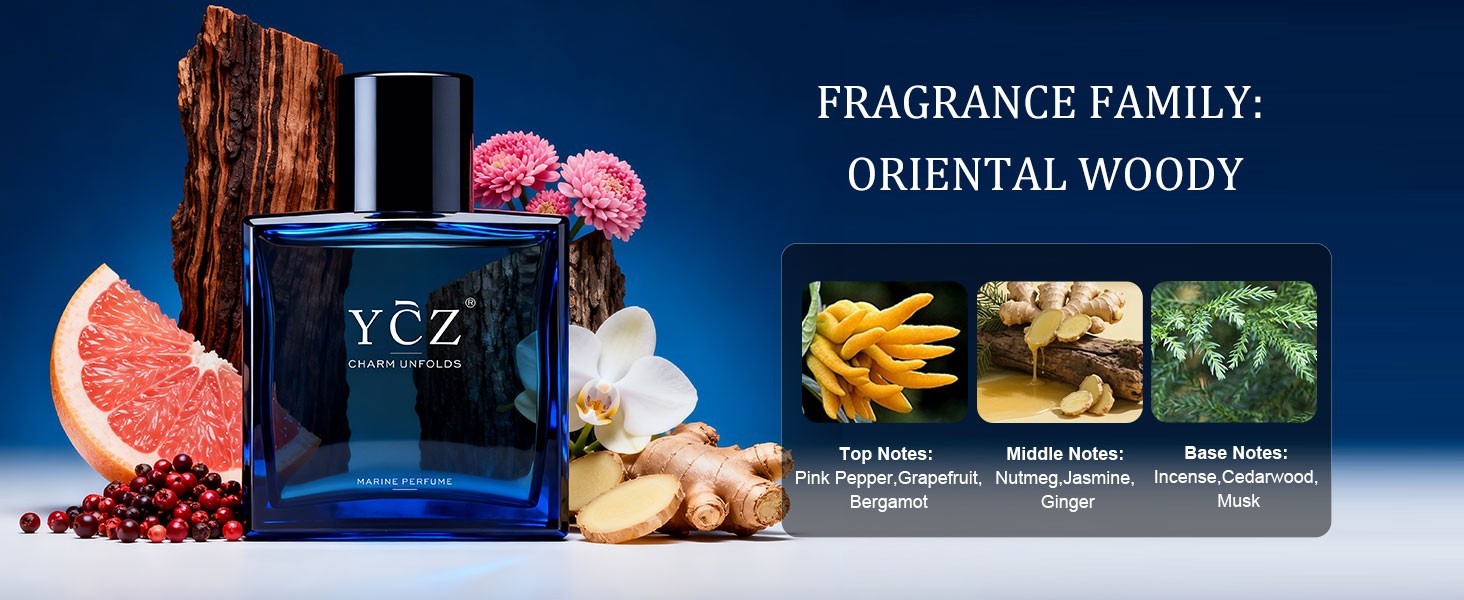 Ycz Charm Unfolds Marine Perfume for Men 1.7 oz. Long Lasting Fragrance Gift Dad
