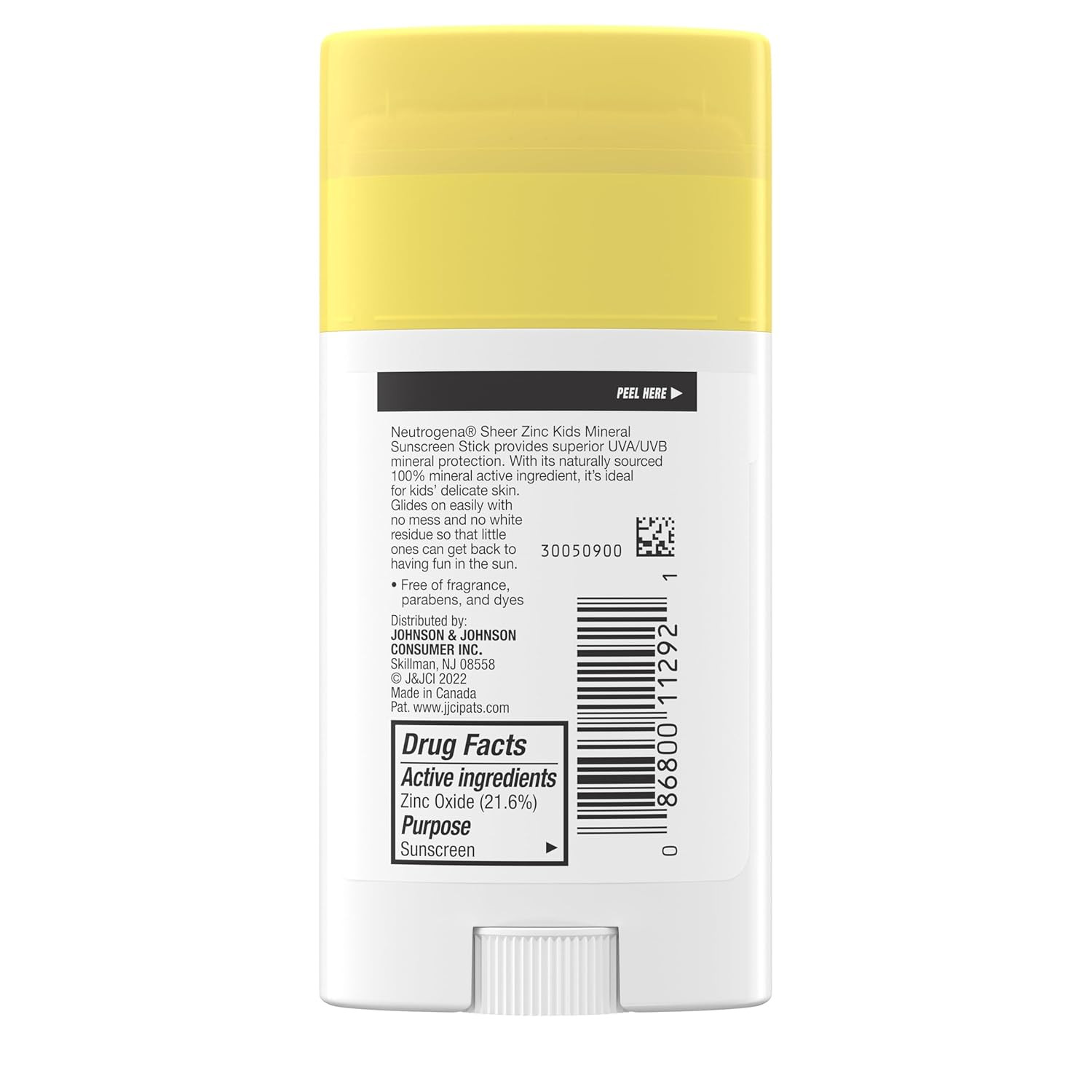 Neutrogena Sheer Zinc Oxide Kids Mineral Sunscreen Stick, Broad Spectrum SPF 50+