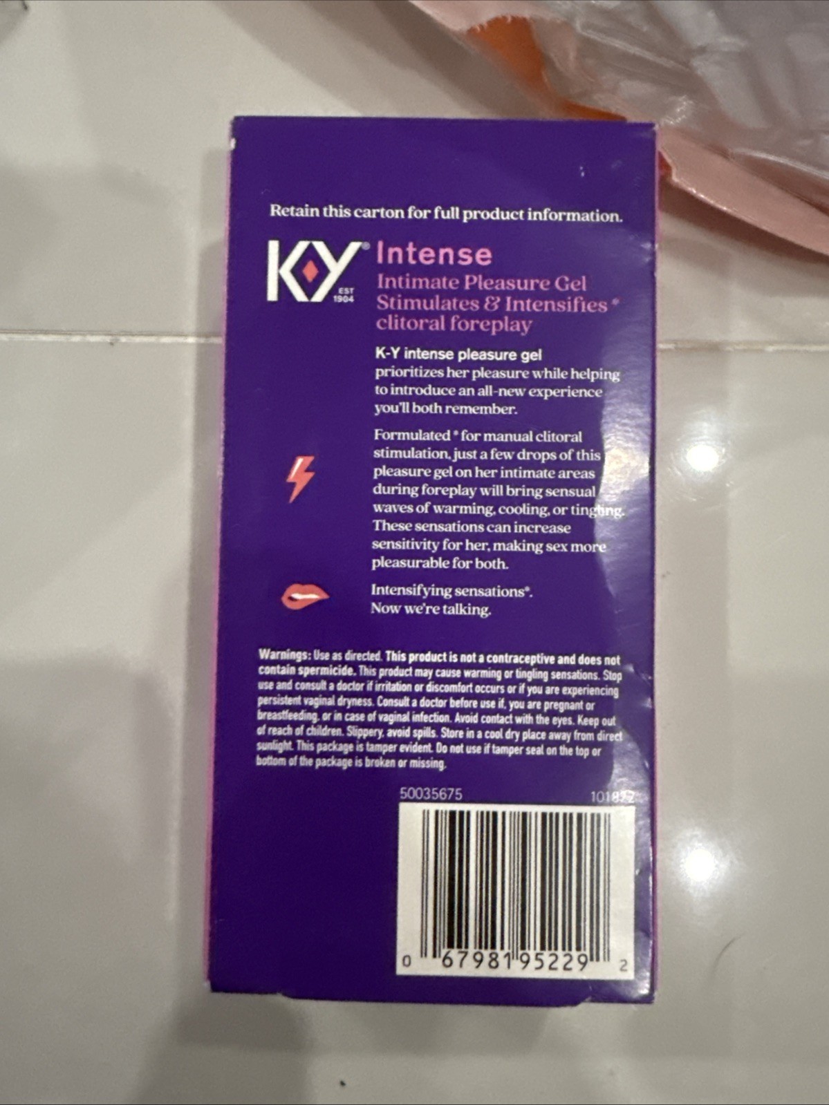 K-Y Intense Pleasure Gel Feminine Sexual Intensifier – 10ml Exp 12/25