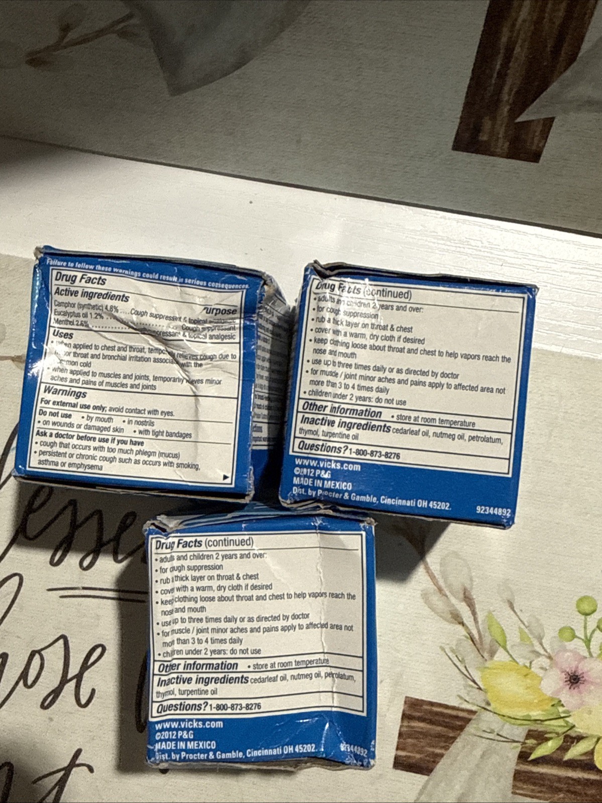 Vicks VapoRub Cough Suppressant Ointment – Net Wt 1.76 Oz (2 Pack) Exp 10/27