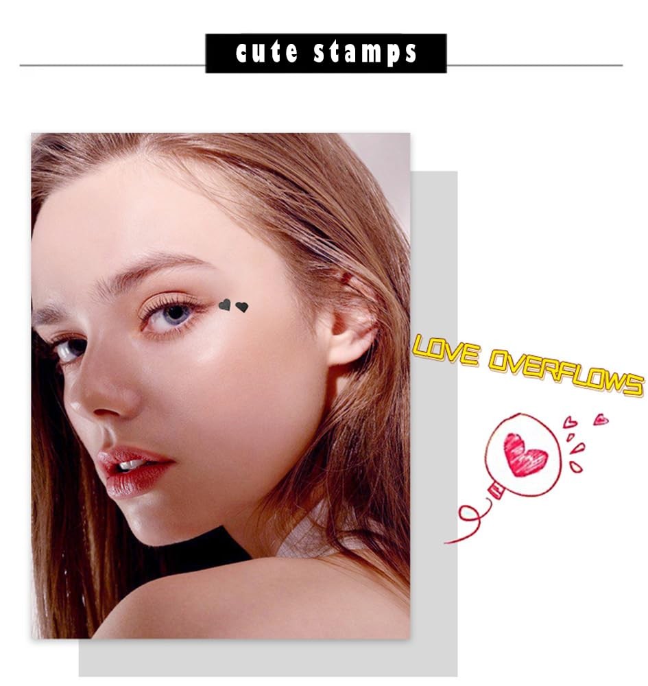 Face Stamp & Eyeliner Set, 4 PCs Black Shape 1 Count (Pack of 4),