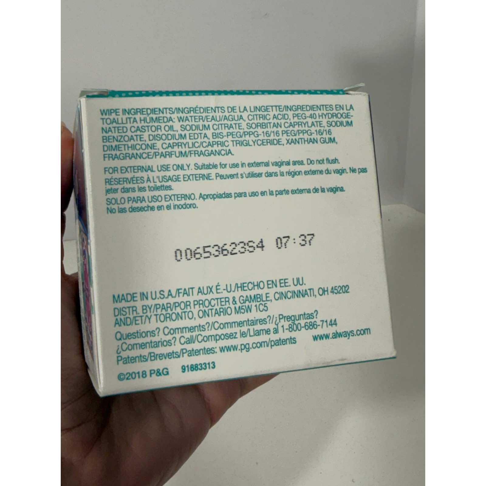 Always Feminine Wipes Fresh Clean 19 Count ONLY Individually Wrapped Wipes-To-Go