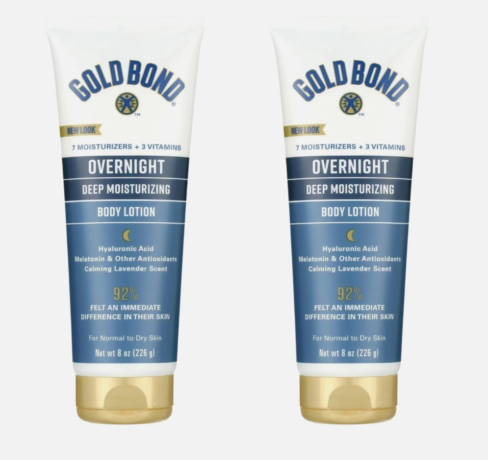 *2PACK* Gold Bond OVERNIGHT LOTION Deep Moisturizing Skin Therapy 8oz FREE SHIP