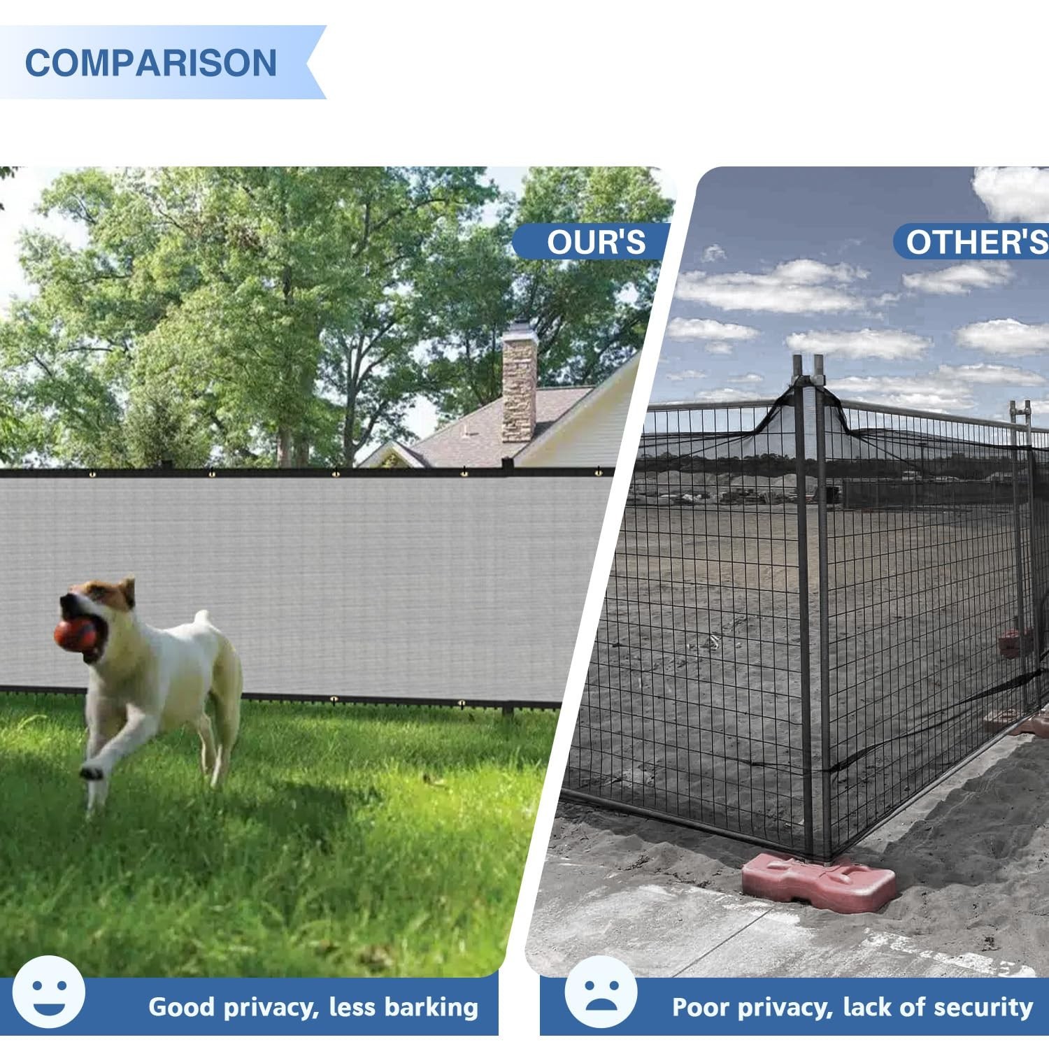 E&K Sunrise 4′ x 50′ Privacy Fence Screen with Grommets, Outdoor Windscreen F…