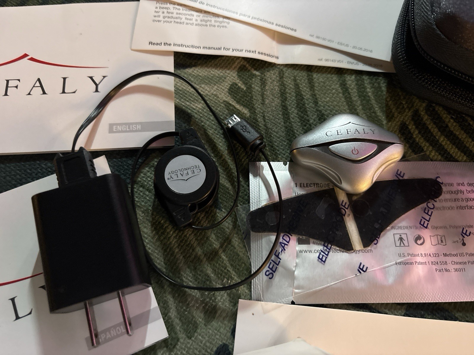 Cefaly Compact Migraine Treatment Device, Manual, Charger, Case And Box