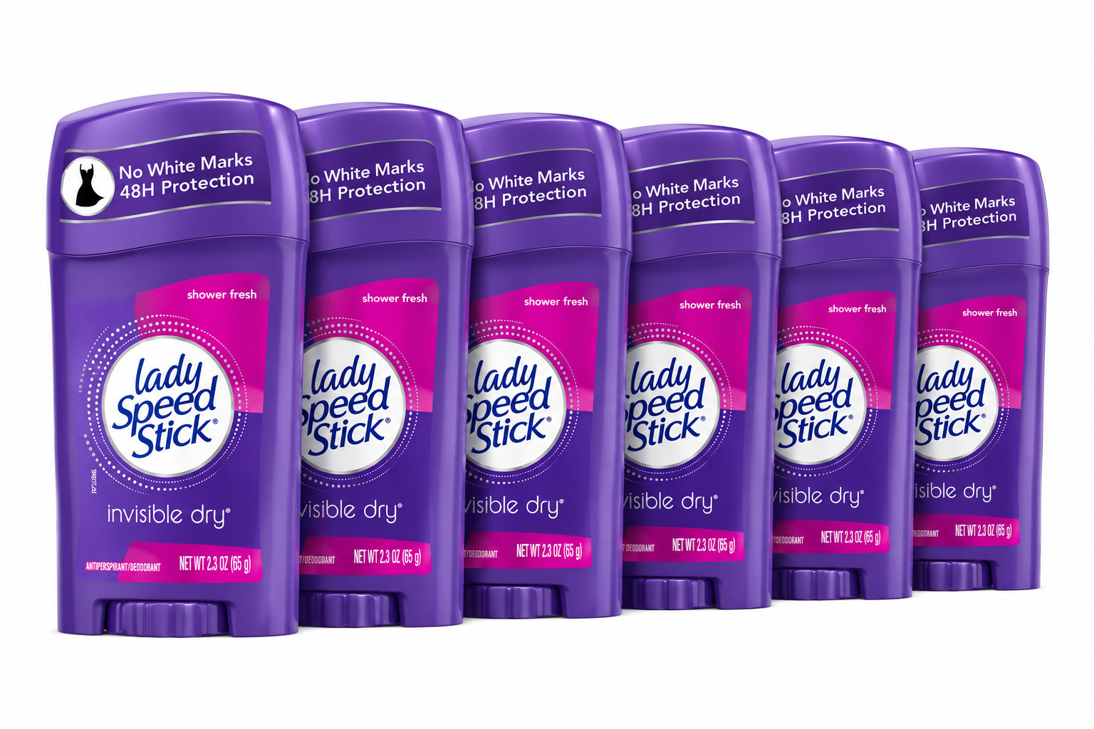 6 Pack Lady Speed Stick Invisible Dry Antiperspirant Deodorant, 2.3oz
