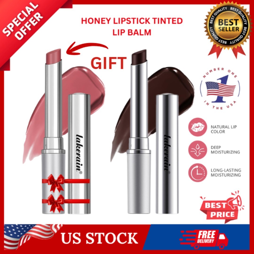 Honey Noir – Black Honey Lipstick for Women, Natural Glossy Pink Lips Balm, Nour