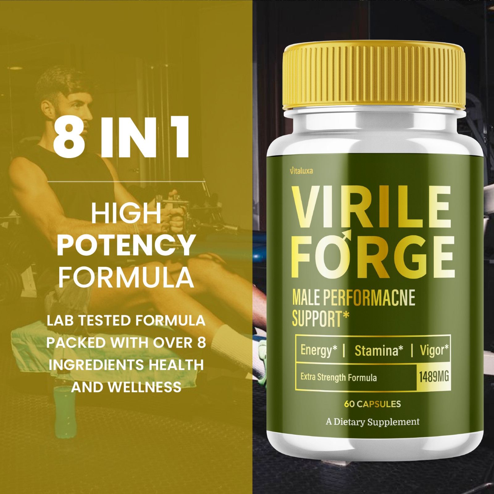 (5 Pack) Virile Forge for Men Advanced Male Performance Capsules (300 Capsules)