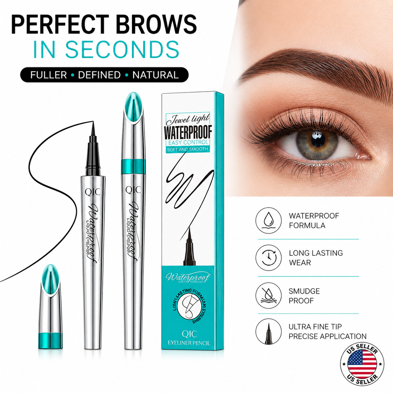 Eyelash Growth Serum Enhancer Eyebrow Thickener Mascara Hair Treatment 3 in 1