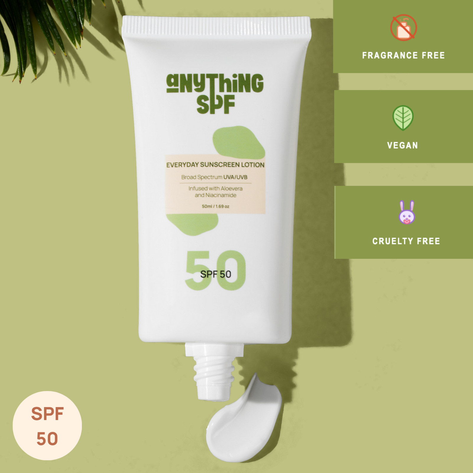 Anything SPF Everyday Sunscreen Lotion SPF 50 | | Broad Spectrum UVA/UVB | 50ml