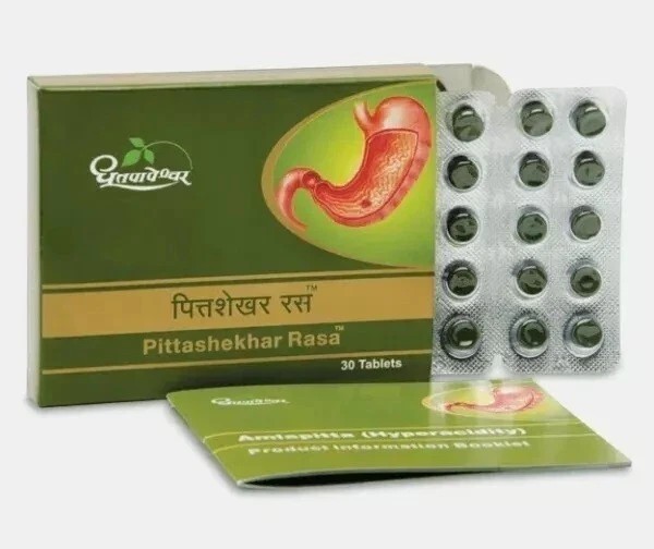 Dhootapapeshwar Pittashekhar Rasa Ayurvedic Tablets Gas Digestion (30 Tablets)