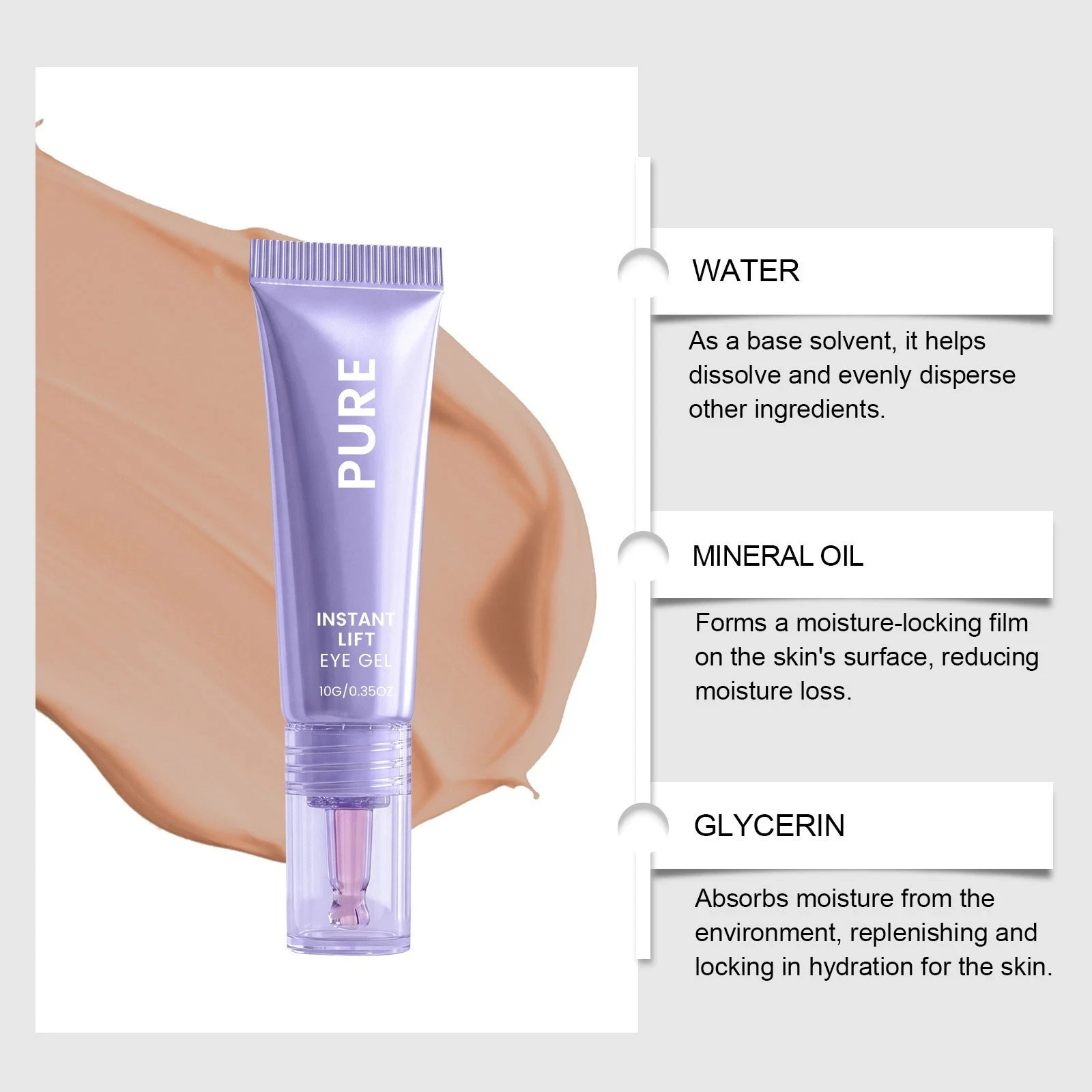 NEW! GOPURE Instant Lift Eye Gel – For Puffiness & Bags, Fine Lines 0.35 Oz
