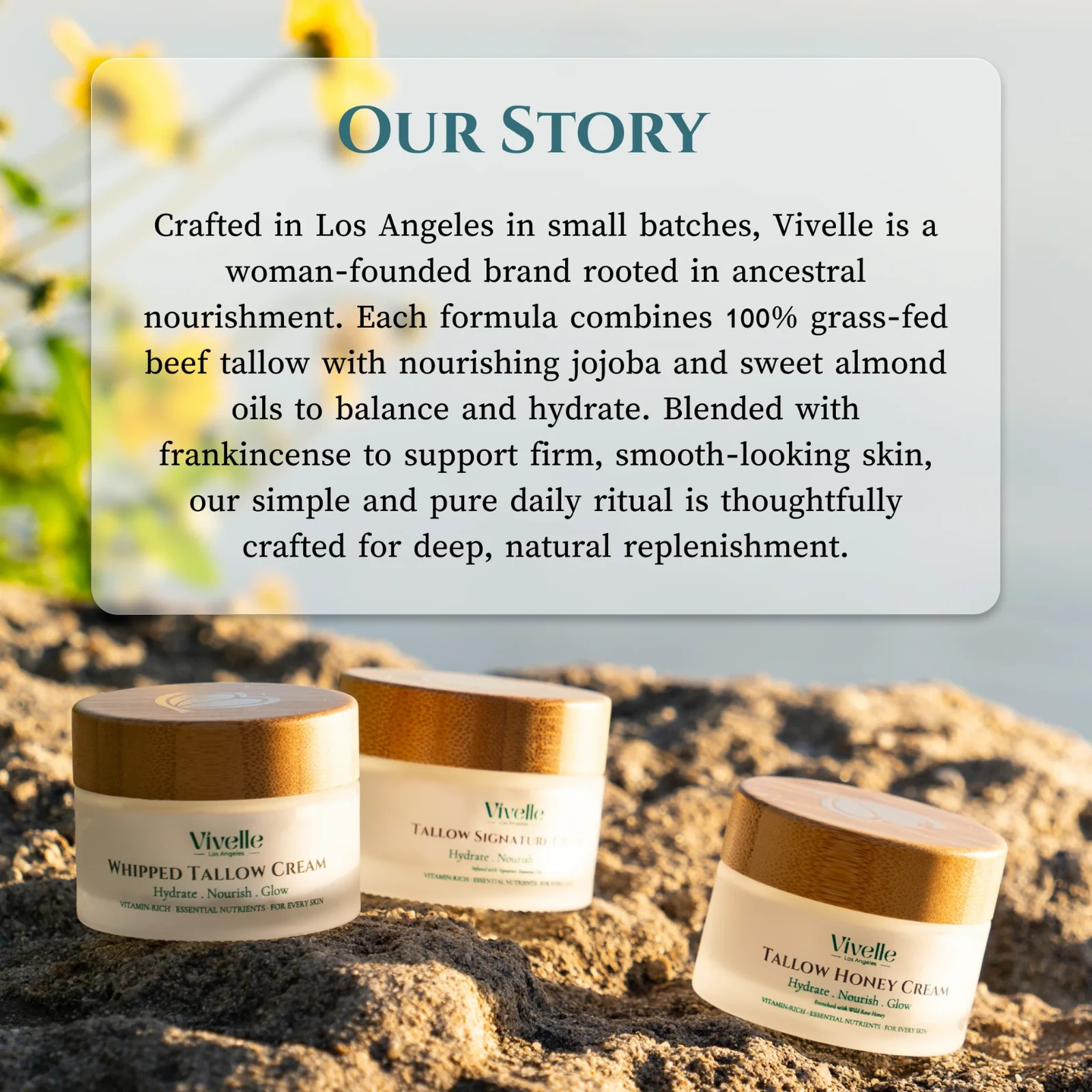 2 Pack Grass Fed Beef Tallow Face Cream Moisturizer Sensitive Dry Skin 3.6oz