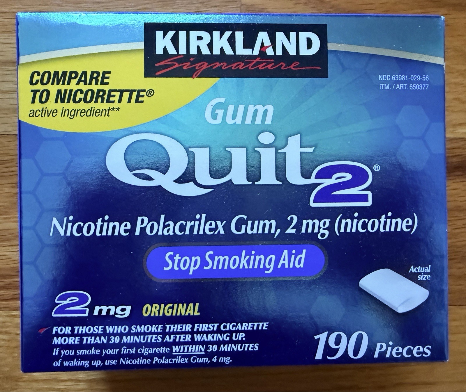 New 190 Piece Kirkland Quit 2 2mg Stop Smoking Aid Nicorette Exp 06/2027
