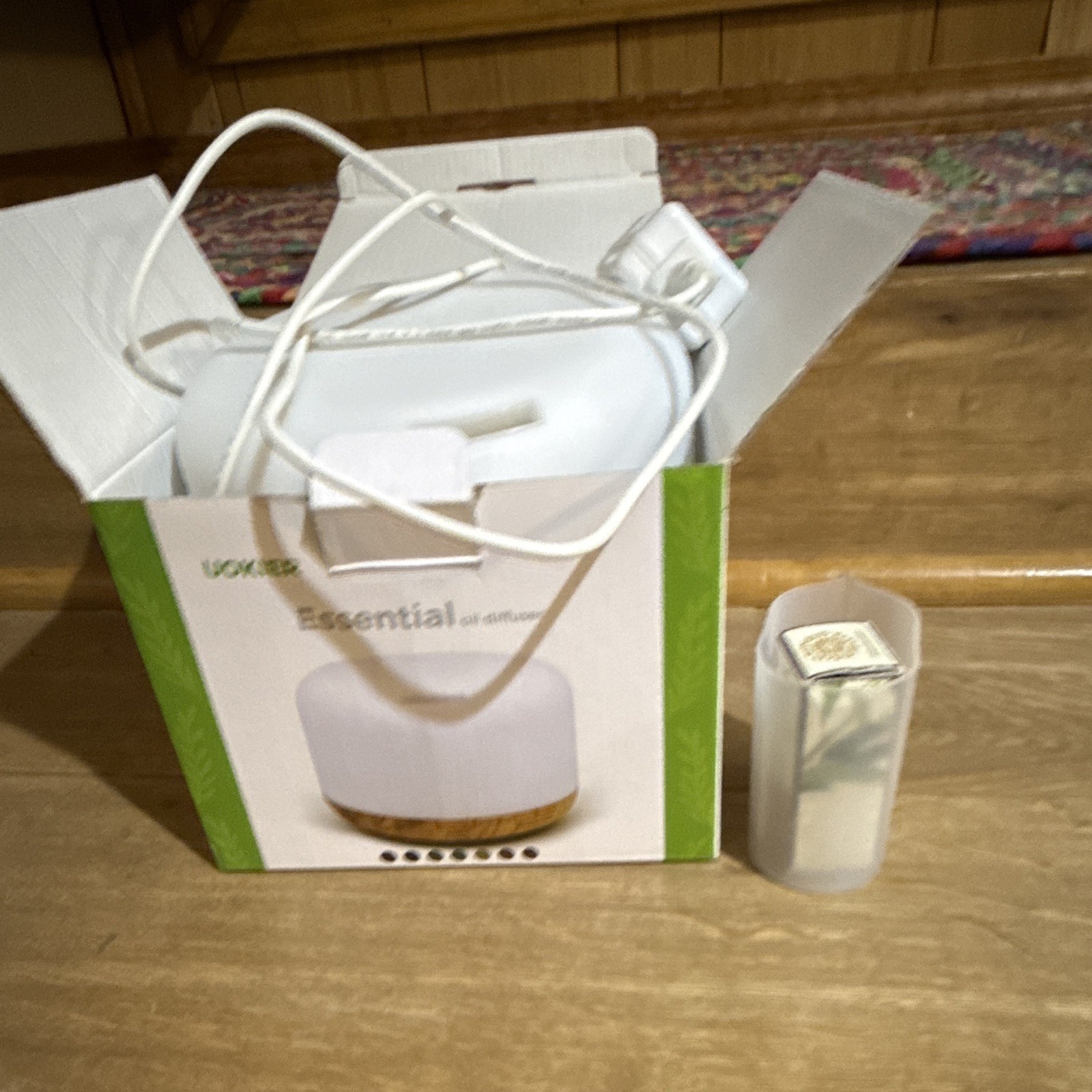 Uokier White Electric Aromatherapy Oil Diffuser with Power Cord, Box