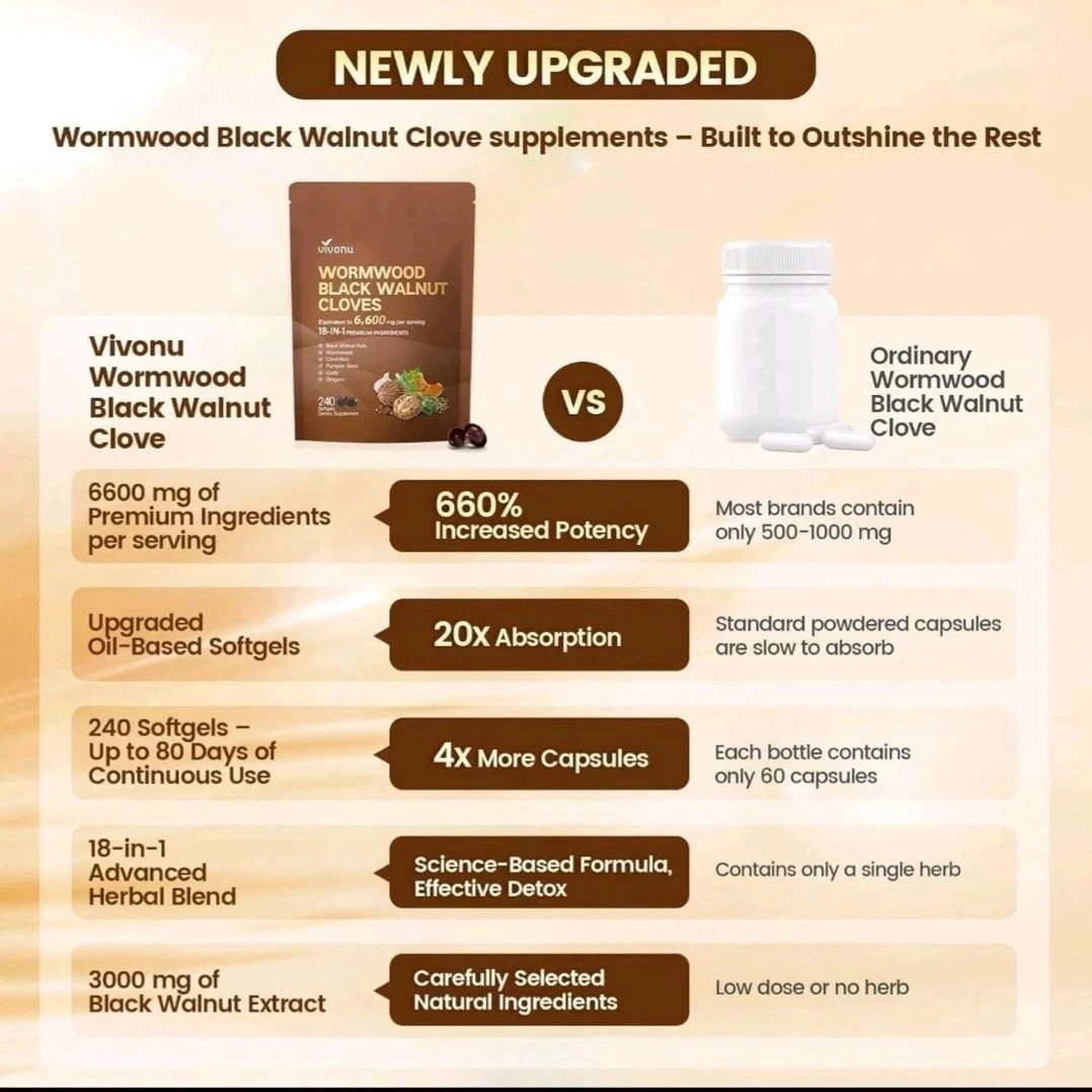 NEW Vivonu Wormwood Black Walnut Cloves 240 Softgels