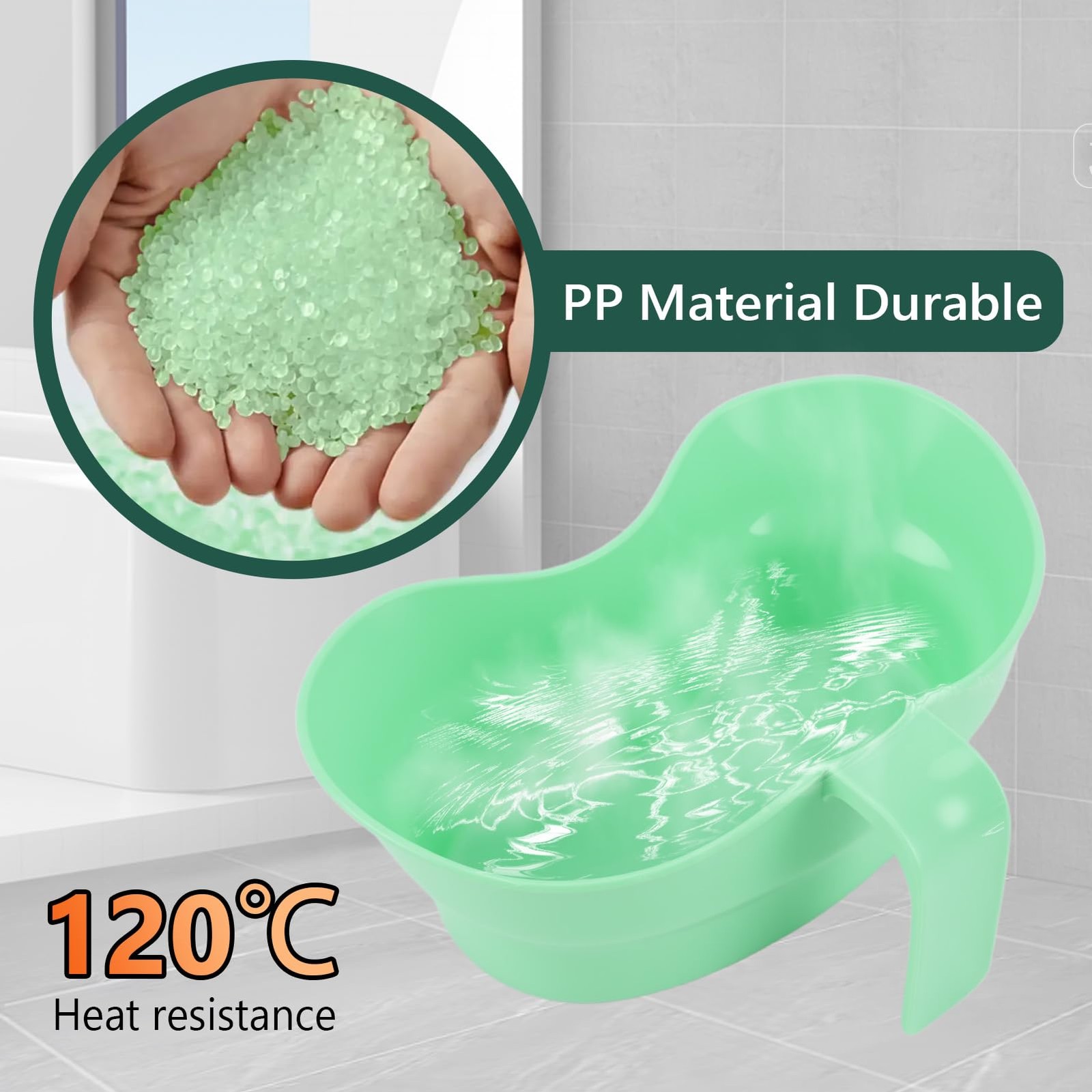 Emesis Basin with Wide Mouth & Handle – Bed Mouthwash As picture show, Green