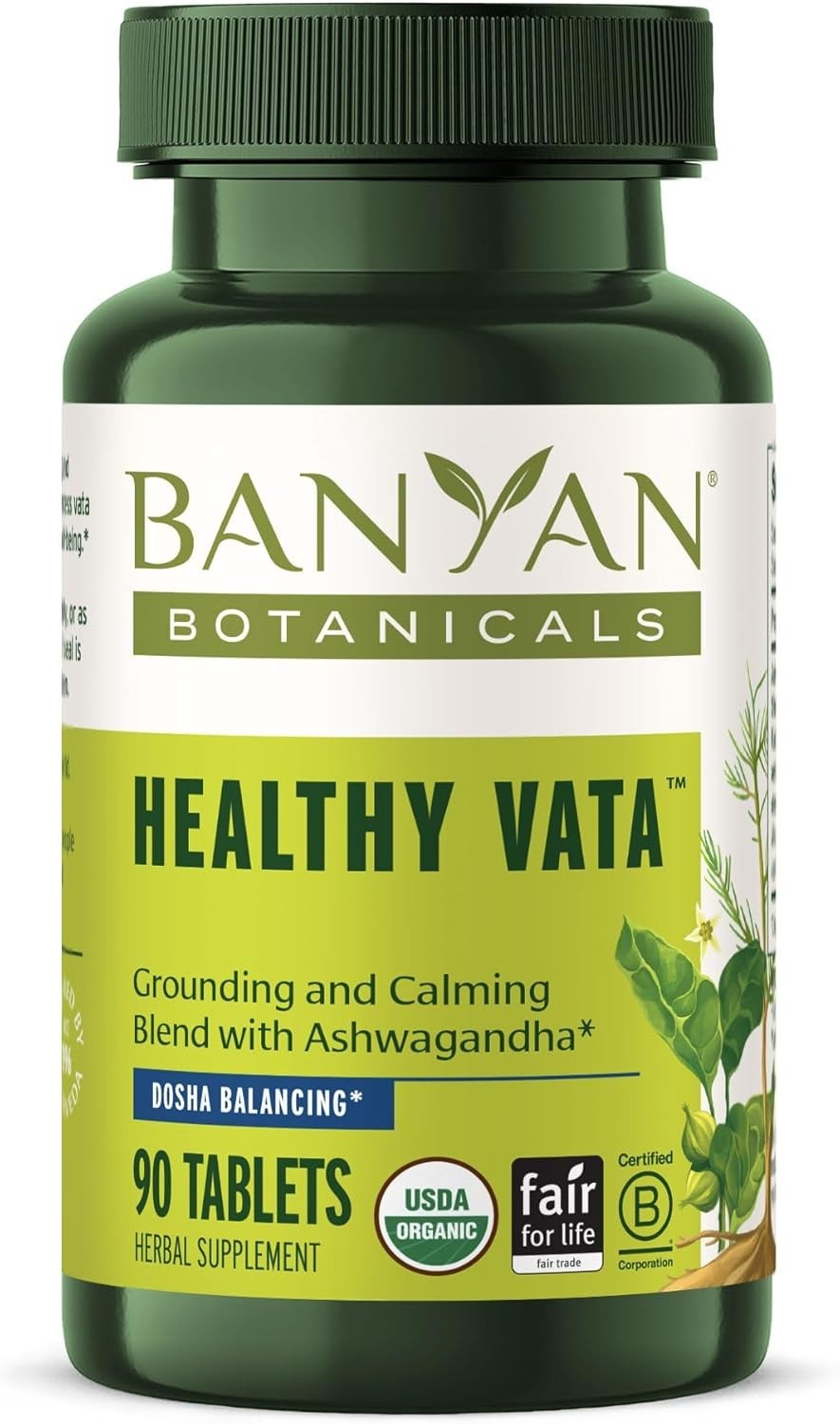 90 Tablets of Organic Healthy Vata – Natural Support for Sleep, Skin, & Clarity
