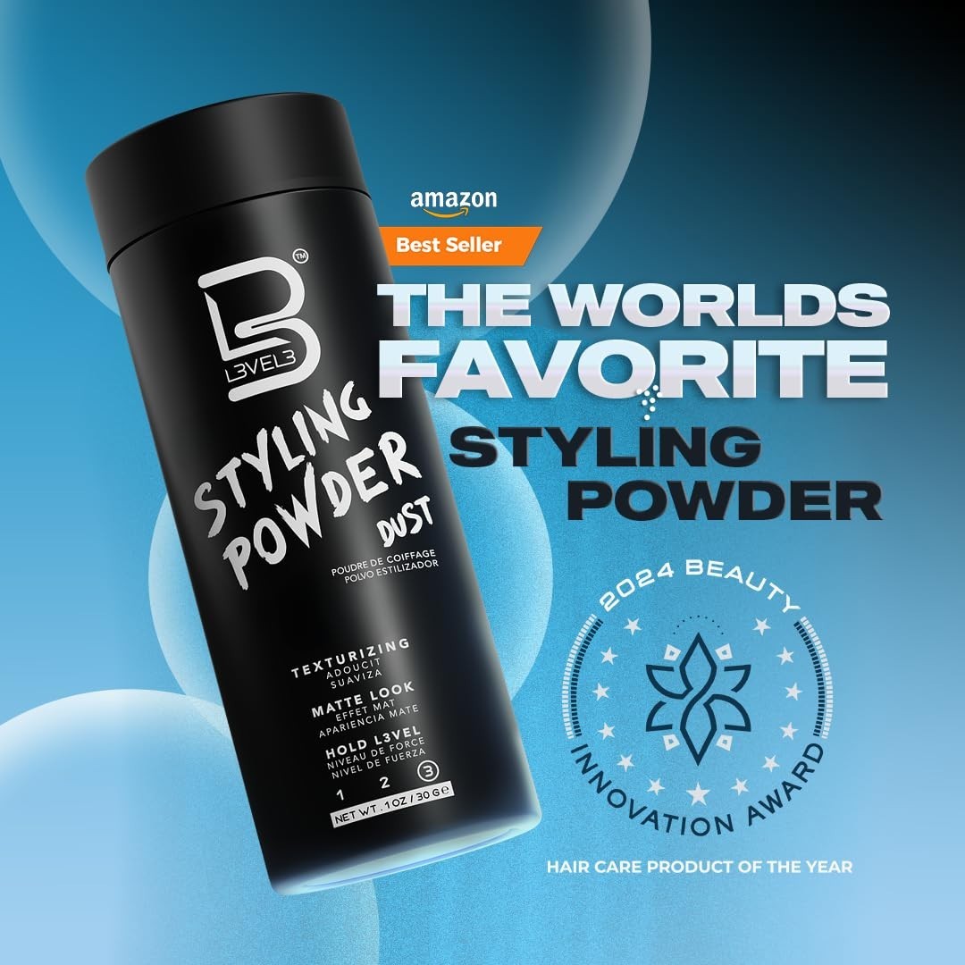 Level 3 Styling Powder – Natural Look Mens Powder – Easy to Apply with No Oil…