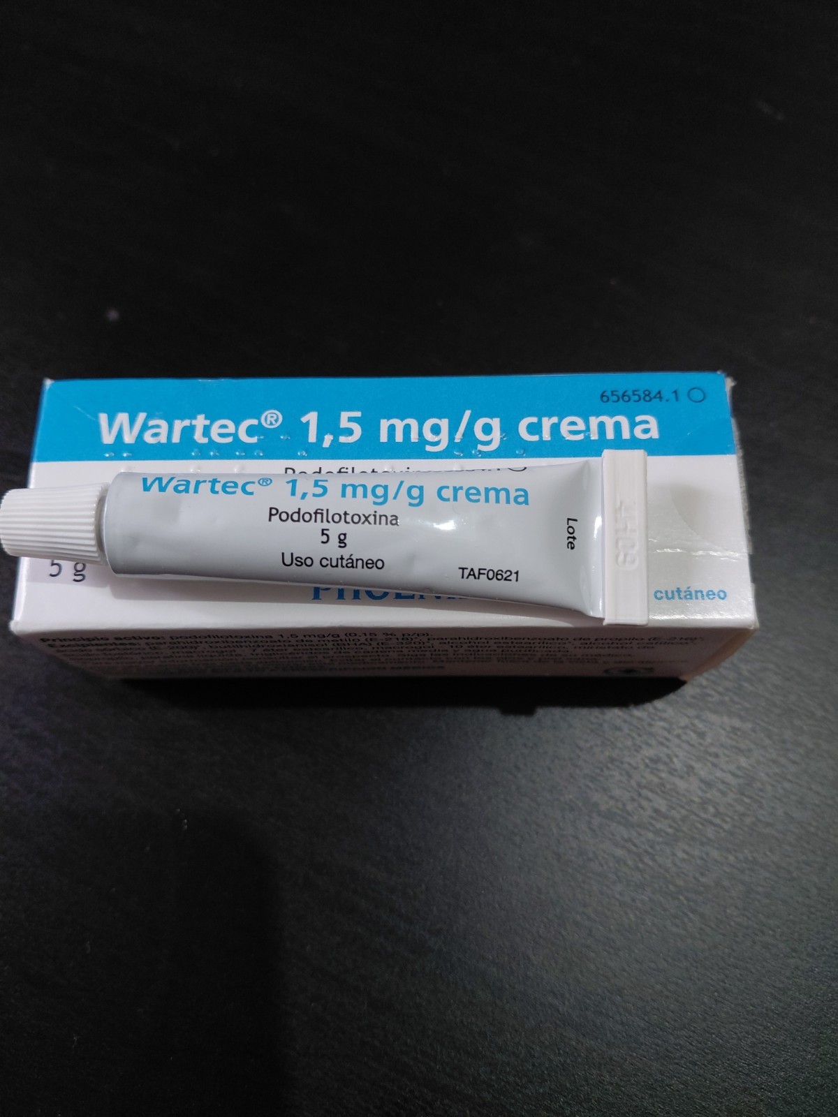 wartec creme (podofilotoxine)