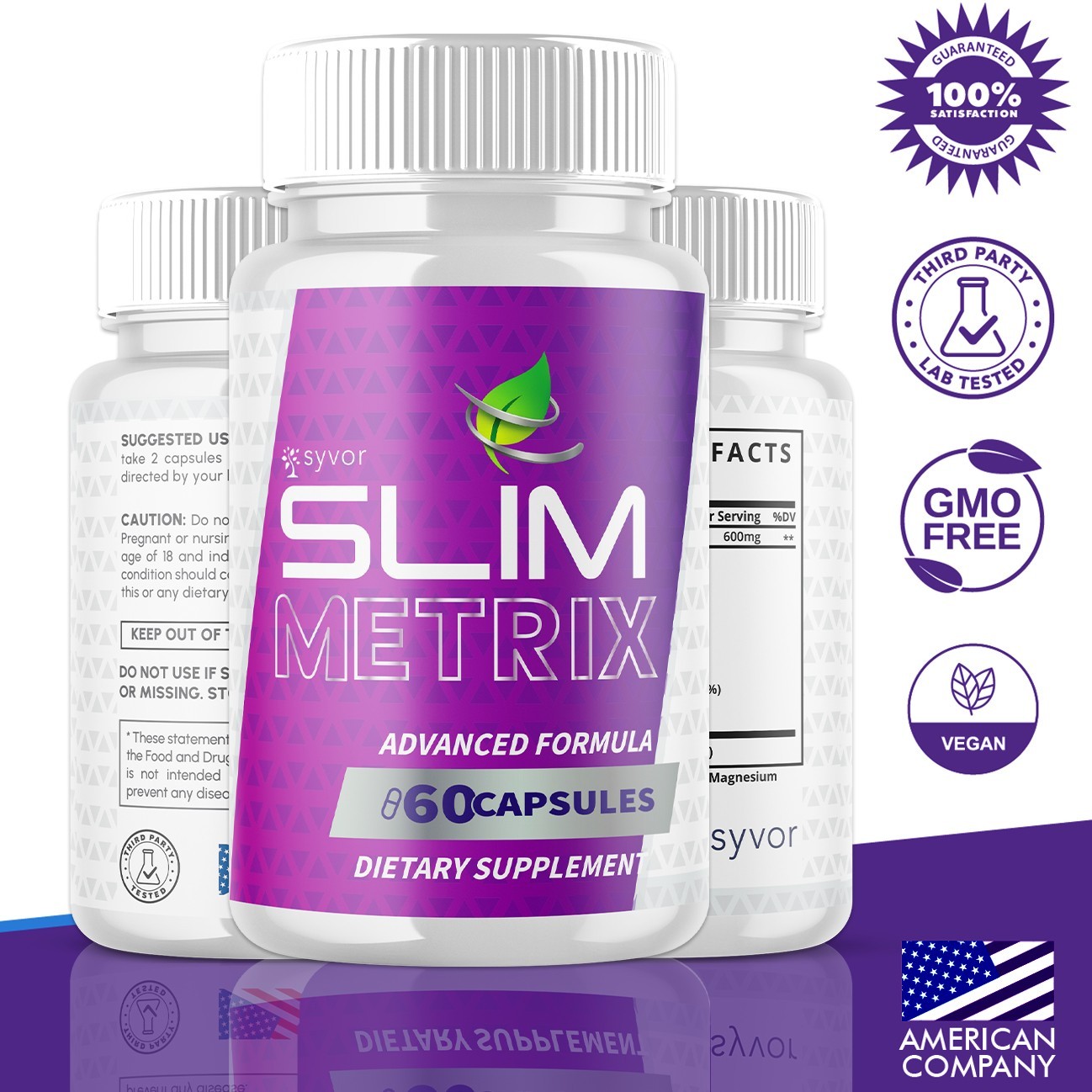 (5 Pack) Slim Metrix Advanced Formula Energy & Fitness SlimMetrix 300 Capsules