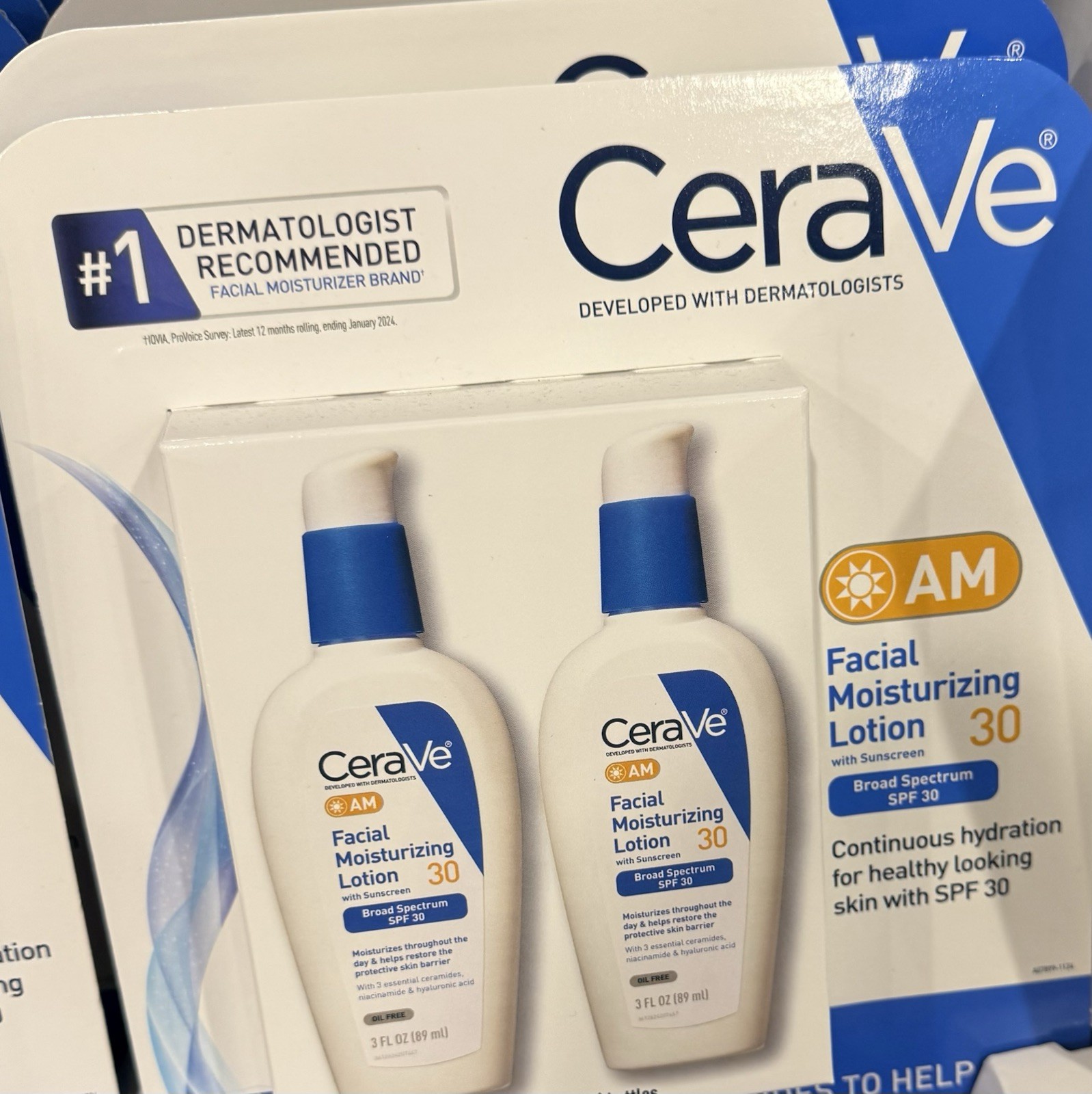 CeraVe AM Facial Moisturizing Lotion SPF 30 Broad Spectrum 2 x 3 fl oz