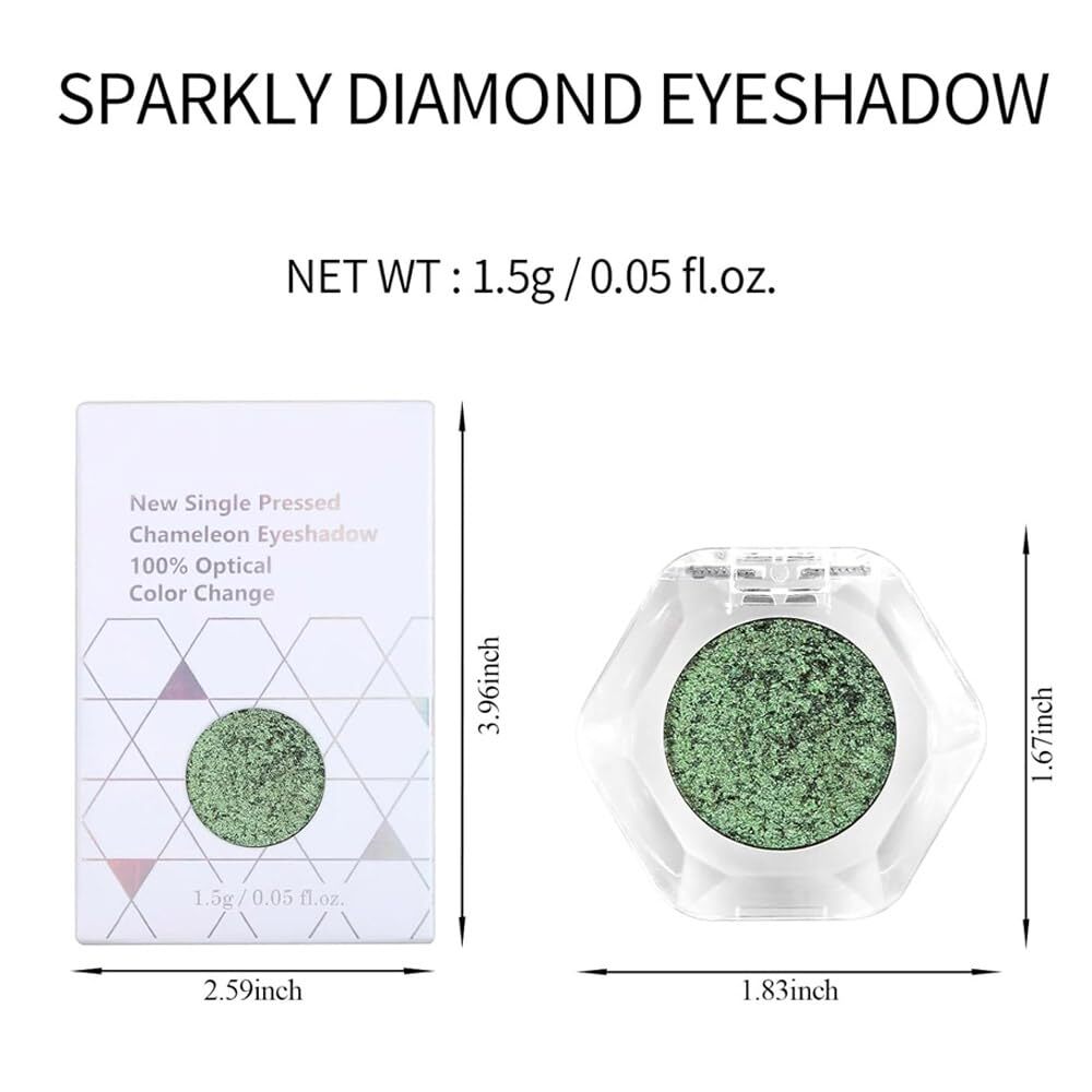 evpct Green Teal Shimmery Eyeshadow Palette, Teal Glitter Loose High Pigment